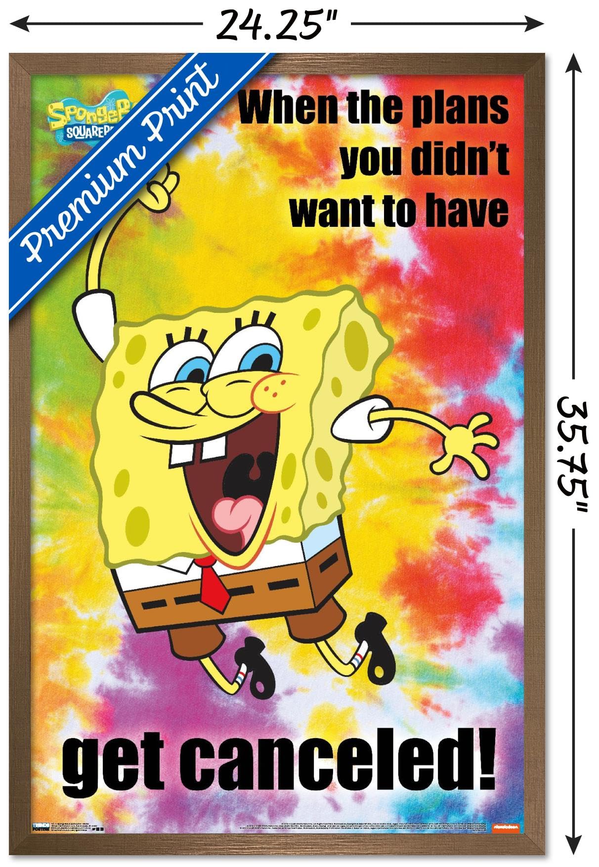 Trends International Nickelodeon SpongeBob SquarePants Meme Wall Poster - 22.375 x 34 Inches, Bronze Framed Art Print - Perfect for Kids' Room Decor, Game Room & Office Wall Art
