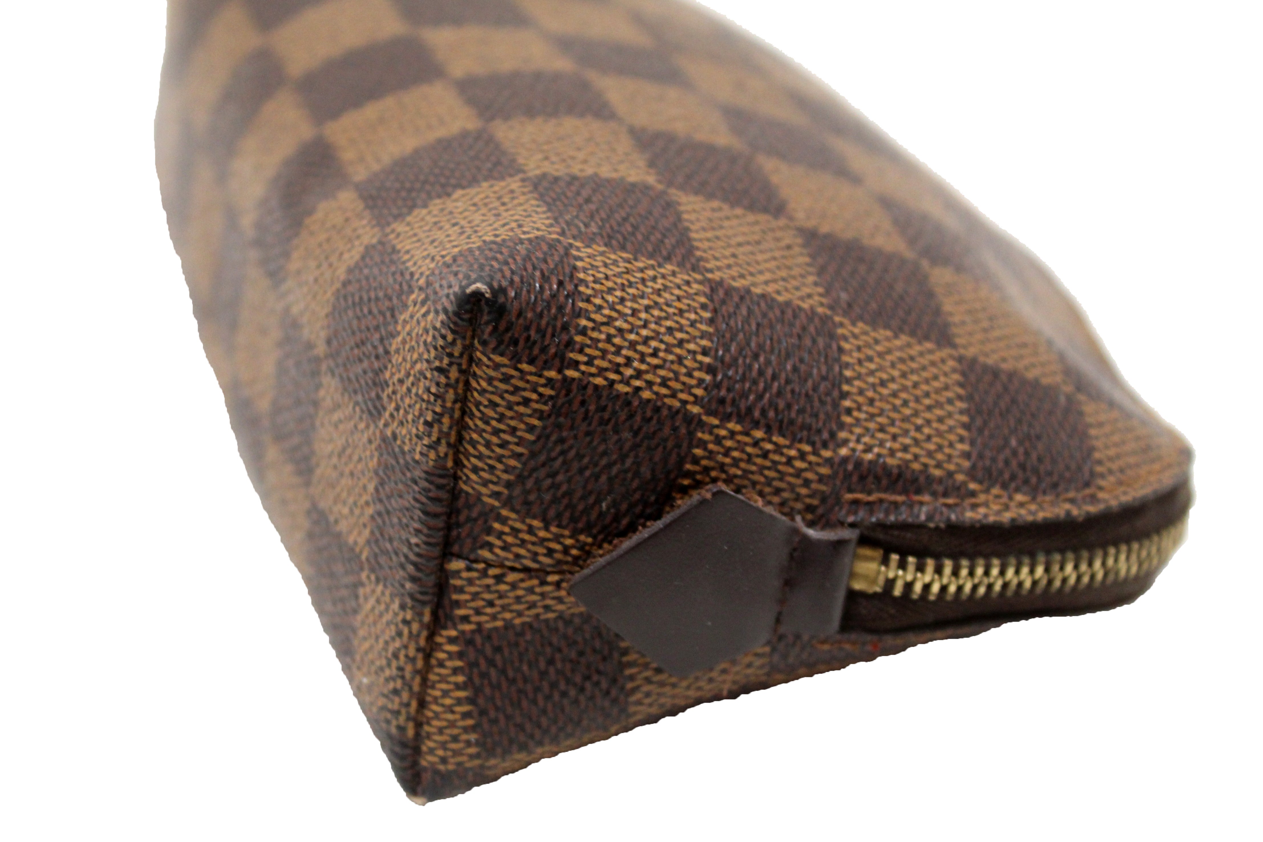 Authentic Louis Vuitton Damier Ebene Cosmetic Pouch PM - Luxury Travel Makeup Bag for Women, Perfect for Everyday Essentials & Travel Accessories | Compact & Stylish Cosmetic Organizer for Purse, Gym & Vacation