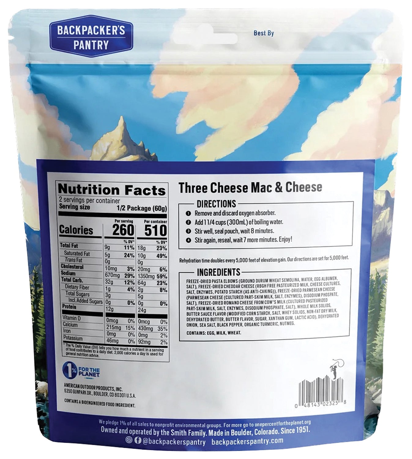Backpackers Pantry Three Cheese Mac & Cheese - Freeze-Dried Camping Meal for Hiking & Backpacking | Easy Prep, High Protein | Perfect for Outdoor Adventures & Emergency Food Supply