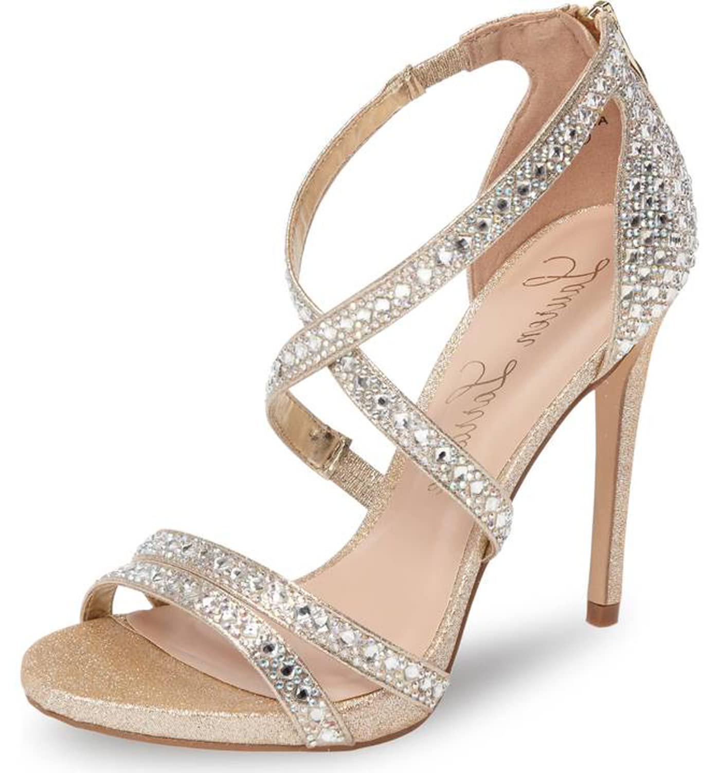 Sparkly Rhinestone Embellished Open Toe High Heel Sandals for Prom, Wedding & Formal Events - Elegant Evening Party Shoes for Women