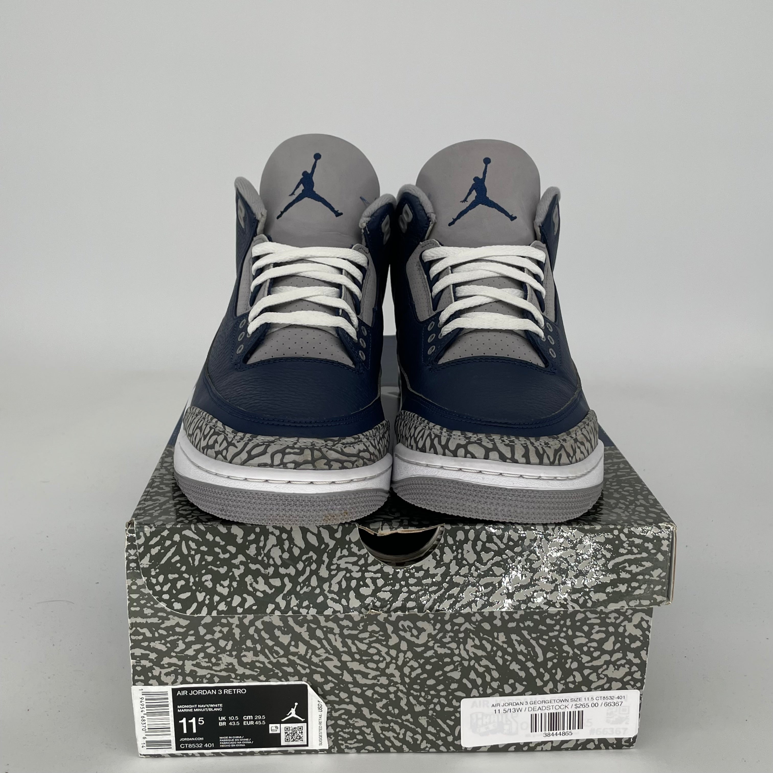 AIR JORDAN 3 GEORGETOWN Men's Basketball Shoes Size 11.5 - Retro Sneakers Style CT8532-401 for Casual Wear & Street Fashion