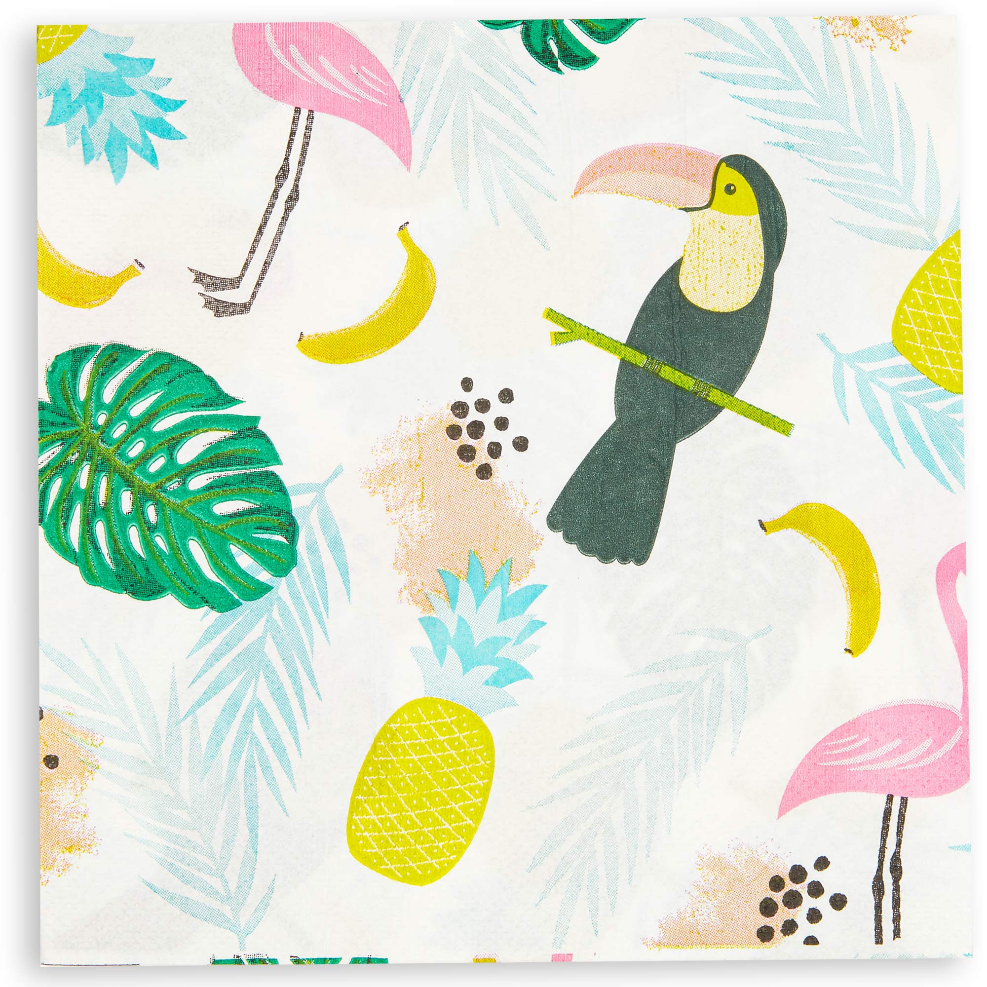 Vibrant Tropical Paper Napkins for Birthday Party - 6.5 x 6.5 Inch, 100 Count - Hawaiian Luau & Beach Themed Decorations - Perfect for Summer BBQs, Pool Parties & Tropical Celebrations