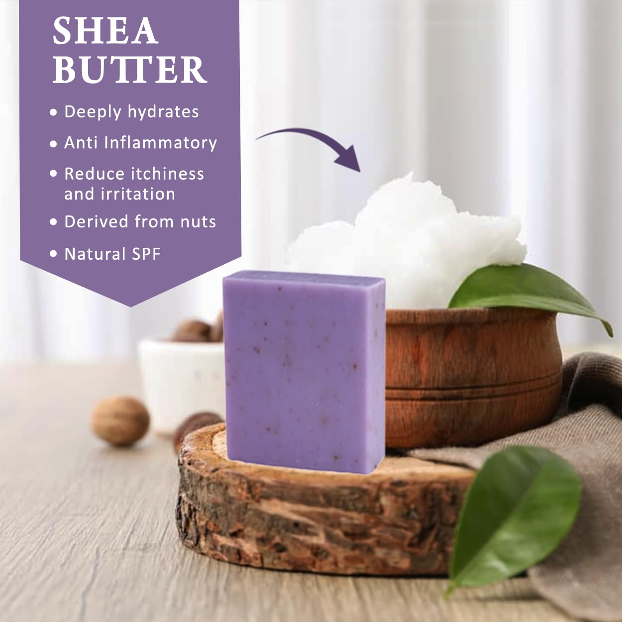 Lavender Scented Natural Soap Bars - Moisturizing Shea Butter for Bath & Body Care