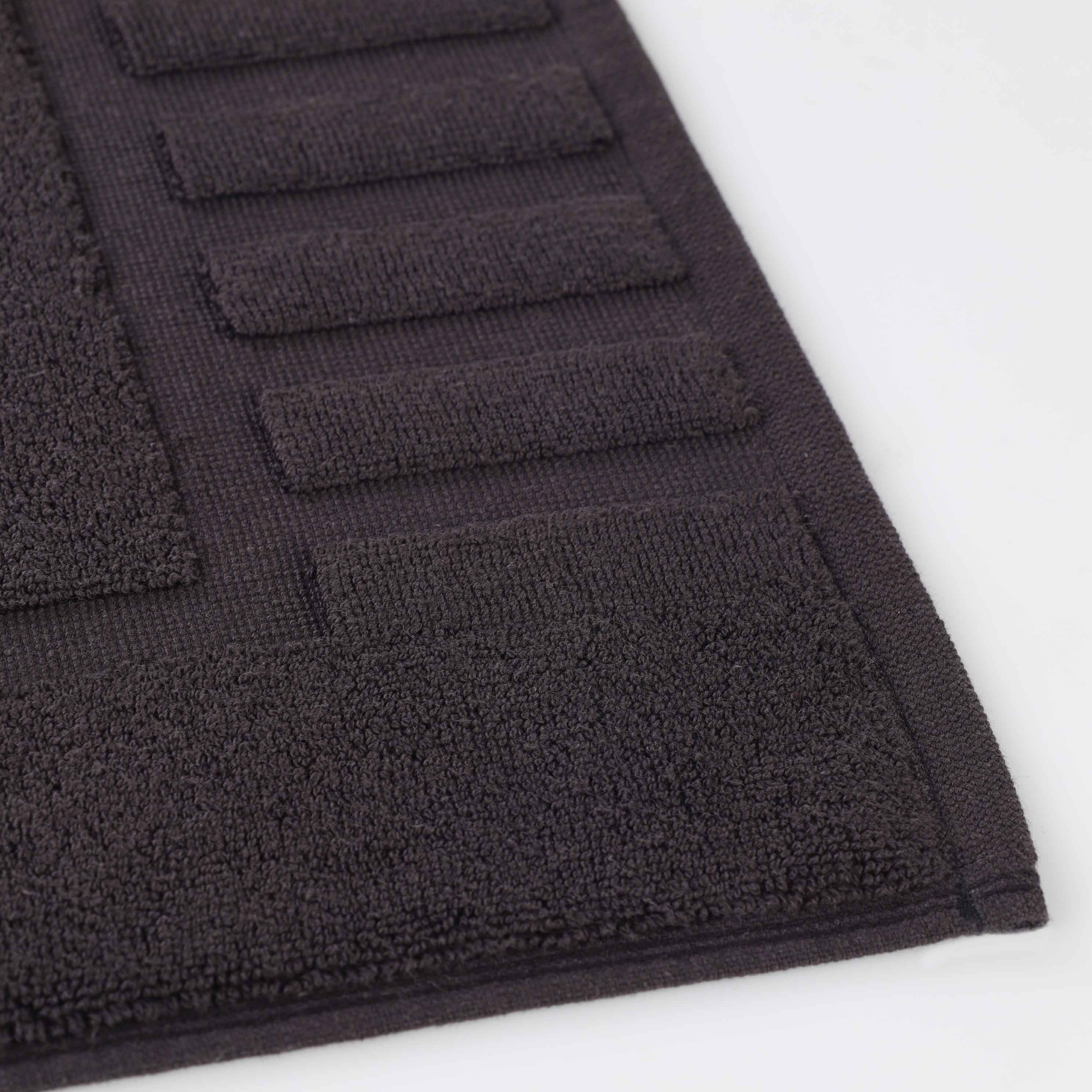 Premium Cotton Modern Geometric Border Bath Mat Set of 2 - Ultra Absorbent, Non-Slip, Quick Dry Bathroom Rug for Bath, Shower & Vanity Area