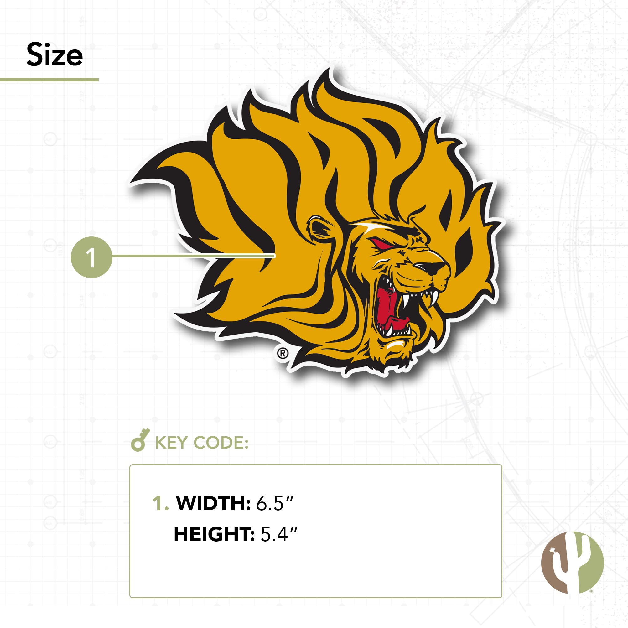 UAPB Golden Lions Vinyl Decal Sticker - University of Arkansas Pine Bluff Desert Cactus Design for Laptop, Water Bottle, Car & Scrapbook - Perfect for School Spirit, College Pride & Fan Gifts