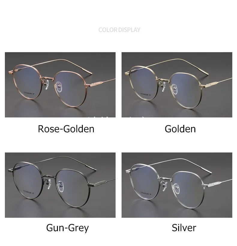 Aimee Women's Full Rim Flat Top Round Titanium Eyeglasses Frame 13850 - Lightweight & Durable for Work, Reading & Fashion