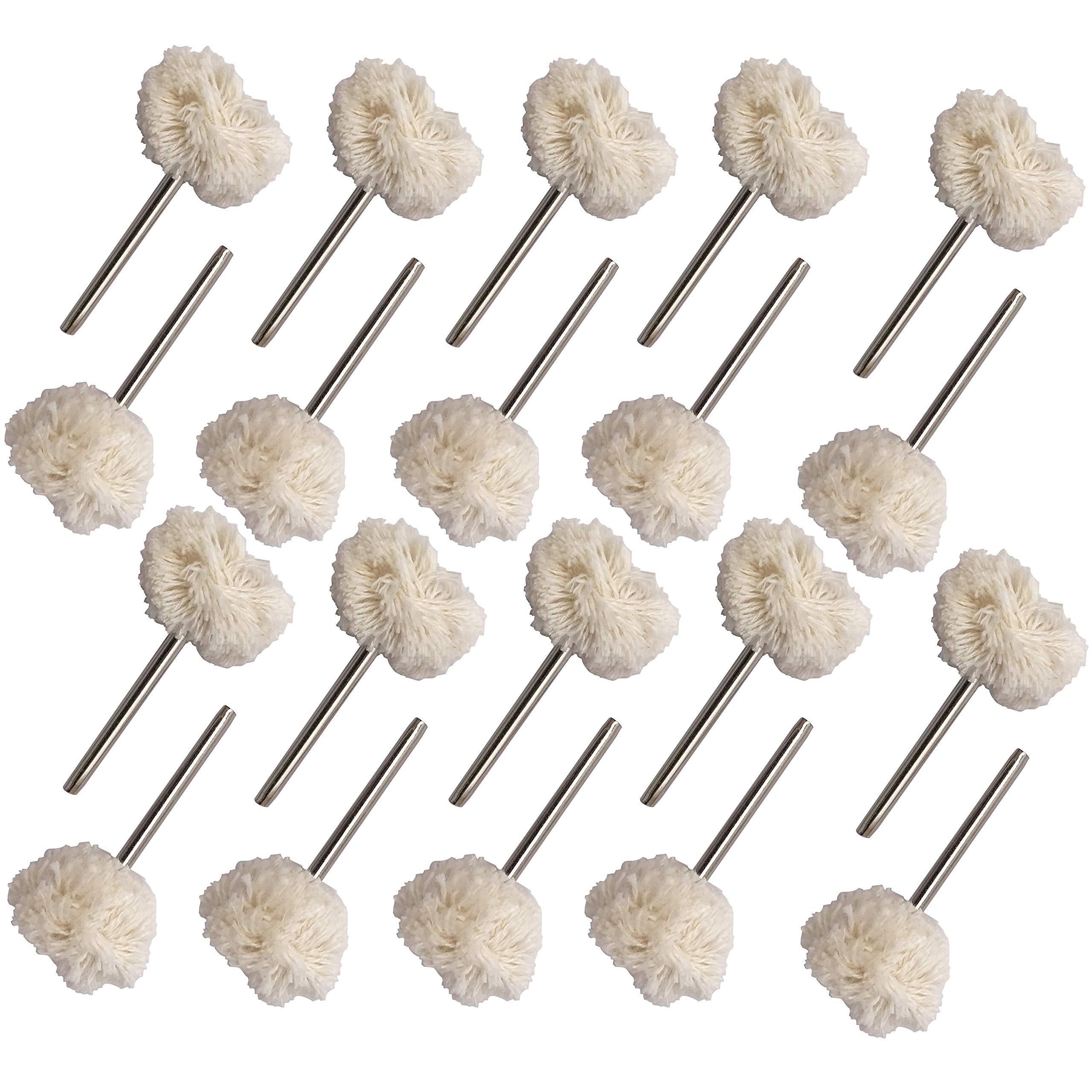 20Pcs Wool Polishing Wheel with 3mm Shank - Fine Buffing Rotary Tool for Jewelry, Watches & Metal Accessories - Perfect for DIY Jewelry Making, Watch Repair & Metal Polishing