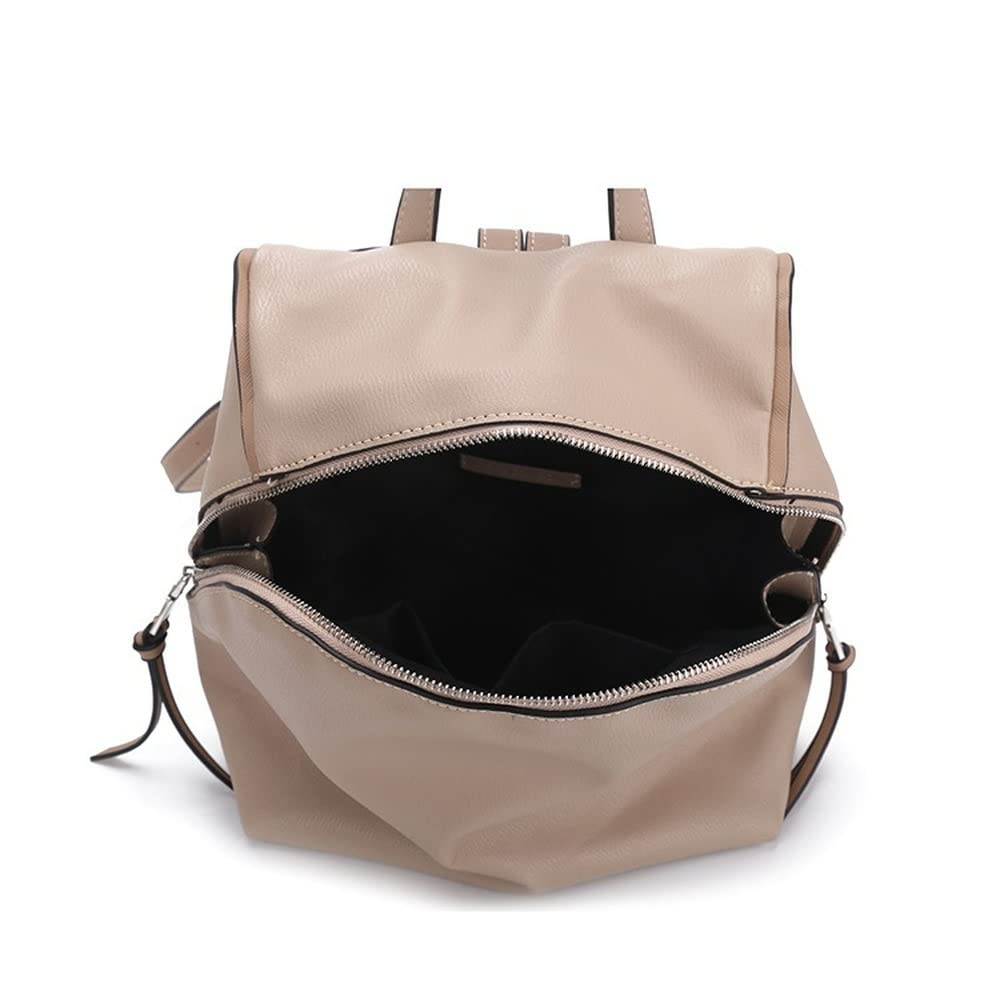 Anti-Theft Travel Backpack for Women - Small Fashion Daypack, Minimalist Casual Purse with Secure Zipper (Apricot) - Perfect for Commuting, Shopping & Weekend Getaways
