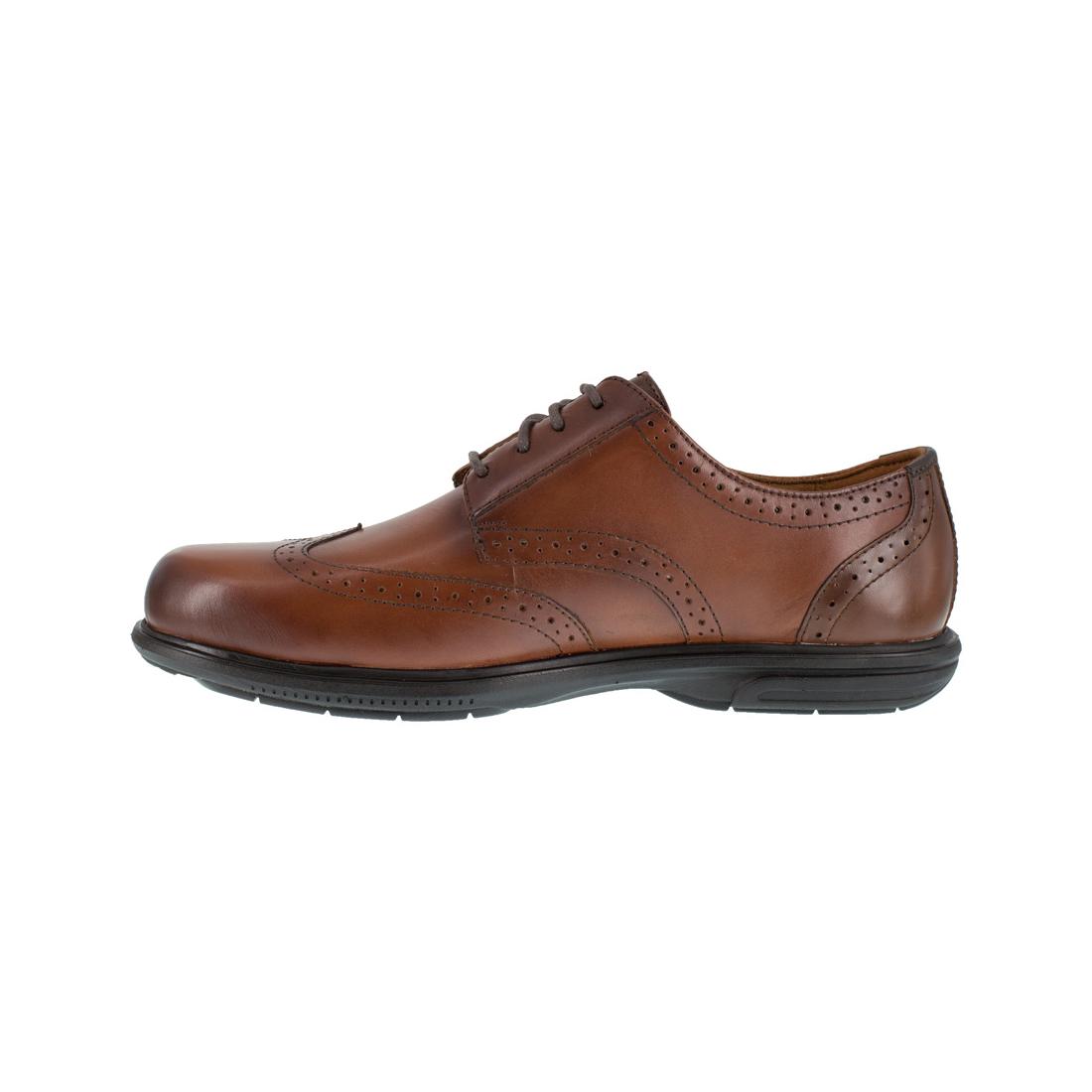 Loedin Steel Toe Work Boots for Men - Brown Leather Lace Up Oxford Safety Shoes for Construction, Warehouse & Industrial Work