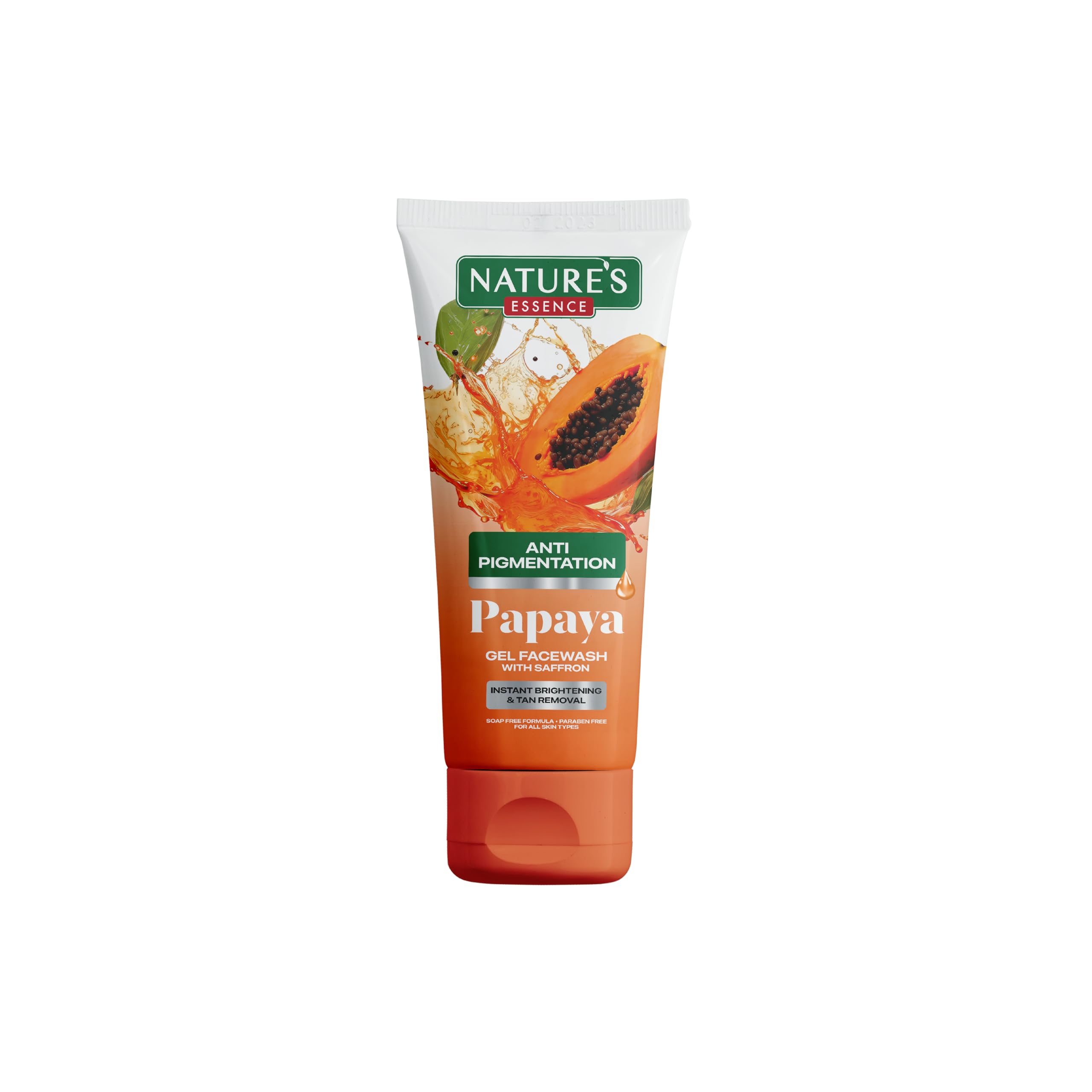 NATURES ESSENCE De-Pigmentation Gel Face Wash with Papaya Extract for Brightening & Even Skin Tone, 50g – Perfect for Daily Skincare Routine & Dark Spot Treatment