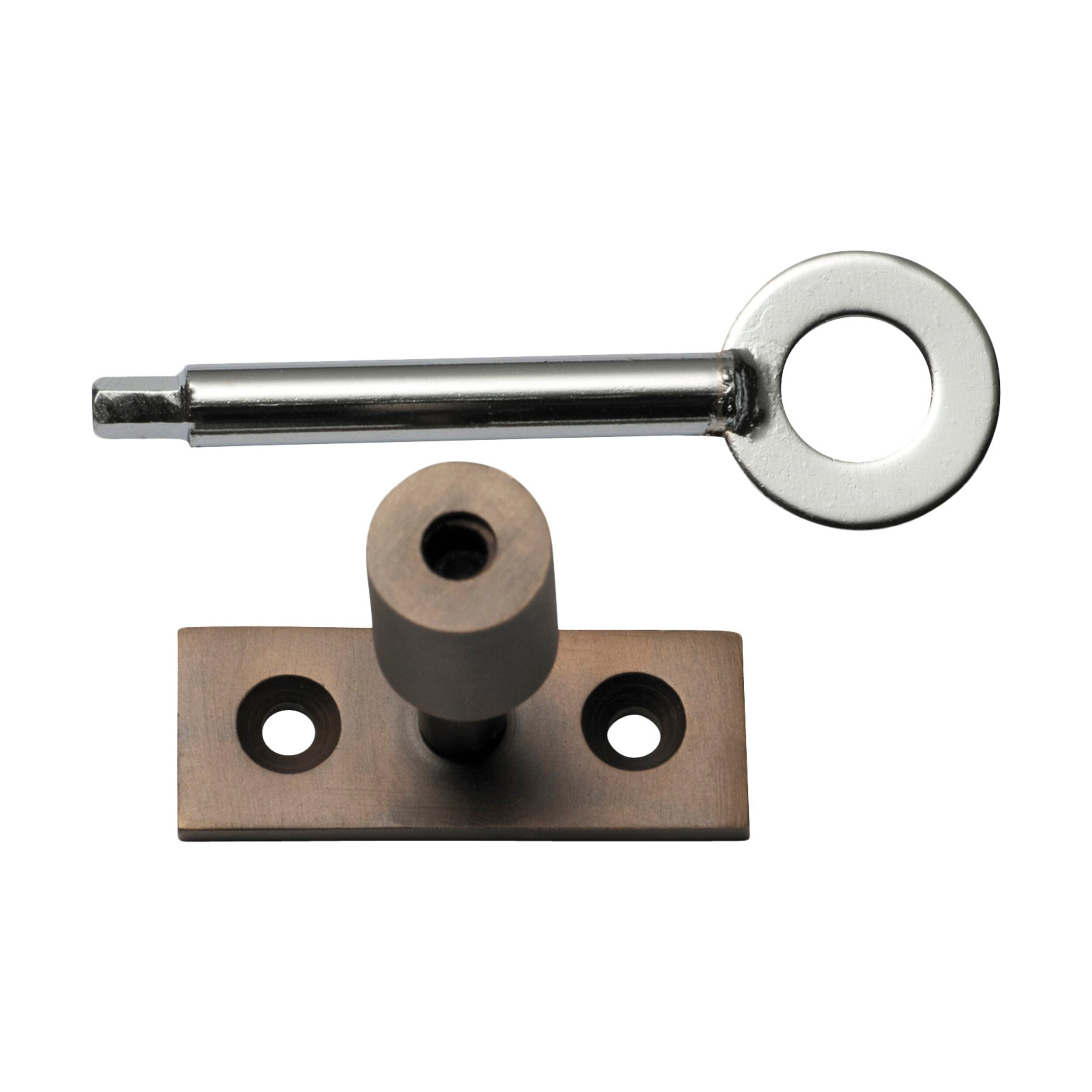 2282 Locking Pin for Casement Window Fastener - Antique Brass Finish - Secure Base Fix for Vintage Style Windows - Perfect for Home, Office, and Restoration Projects