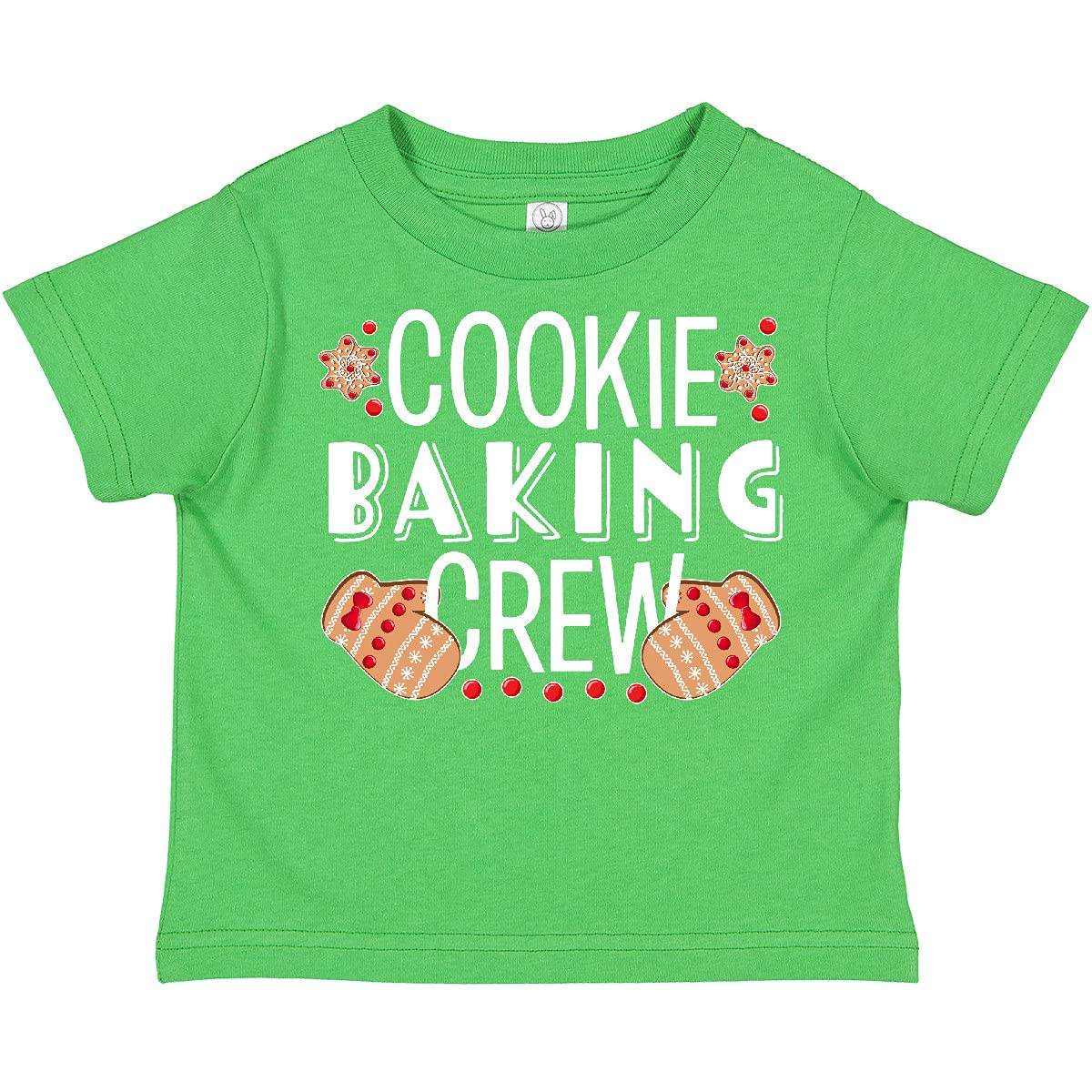 Christmas Cookie Baking Crew Toddler T-Shirt with Oven Mitts - Fun Holiday Baking Outfit for Kids & Toddlers - Perfect for Family Cookie Making, Christmas Parties & Festive Photos