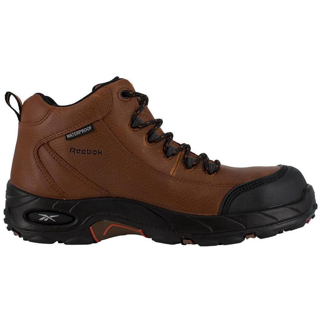 Tiahawk Composite Toe Work Boots for Men - Brown Safety Shoes with Slip Resistant & Electrical Hazard Protection - Ideal for Construction, Warehouse & Outdoor Work