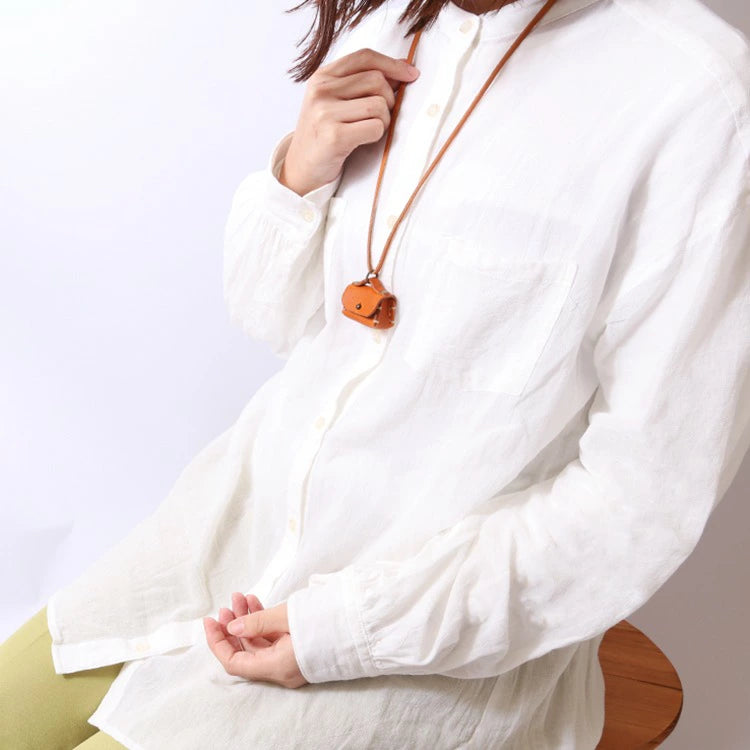 Handmade Japanese Tochigi Leather Mini Bag Pendant Necklace - Elegant Accessory for Women, Gift for Her, Fashion Jewelry for Daily Wear & Special Occasions