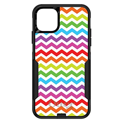 Rainbow White Chevron Stripes Wave On Black Case