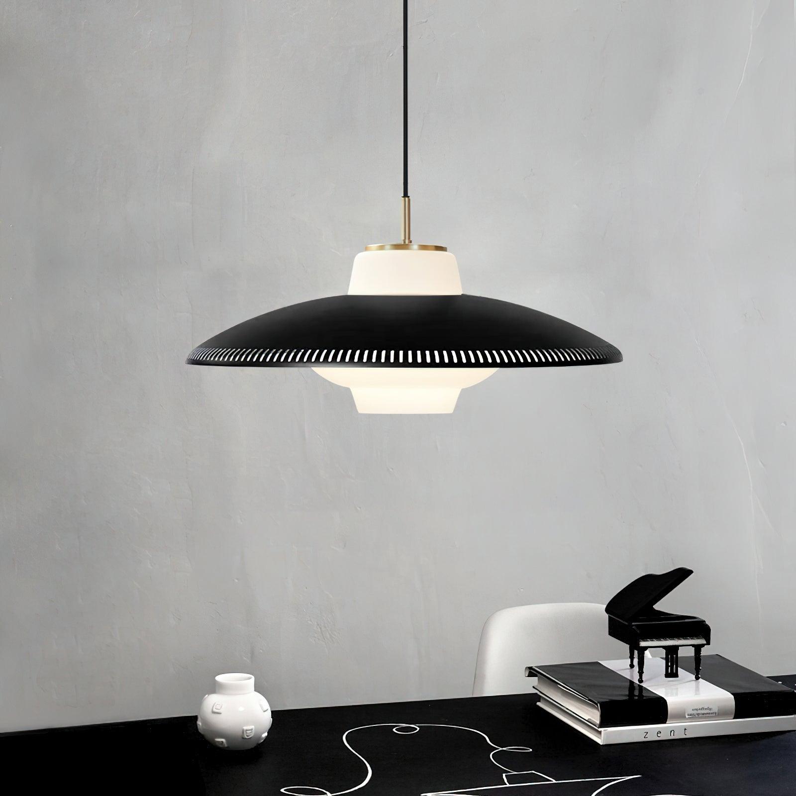 Alien Frisbee Pendant Lamp - Modern UFO-Inspired Ceiling Light Fixture for Living Room, Bedroom & Dining Room Decor