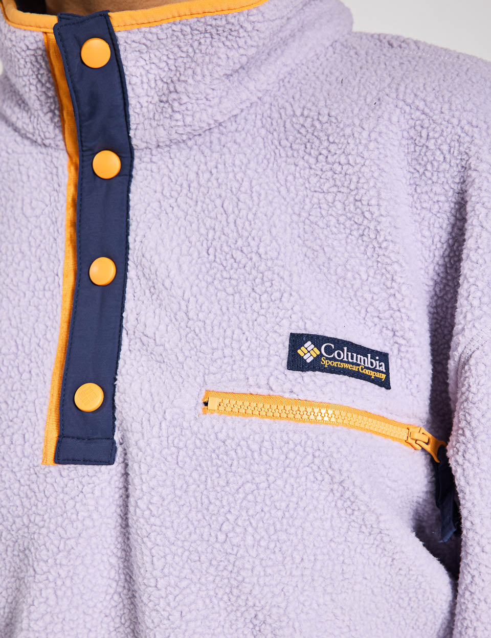 Helvetia II Cropped Sherpa Half Snap Fleece Jacket - Lavender Pearl | Cozy Winter Outerwear for Women | Perfect for Casual Outings & Outdoor Adventures