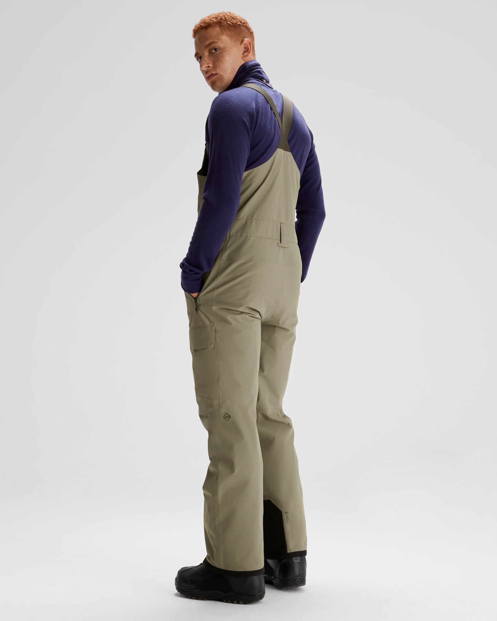 Men's PWDR Days 2L Insulated Snow Bib Pants - Waterproof Winter Ski Overalls for Snowboarding & Cold Weather - Beech Color