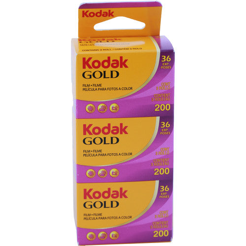 Kodak GOLD 200 Color Negative Film 35mm Roll - 36 Exposures, 3 Pack - Perfect for Travel, Street & Portrait Photography