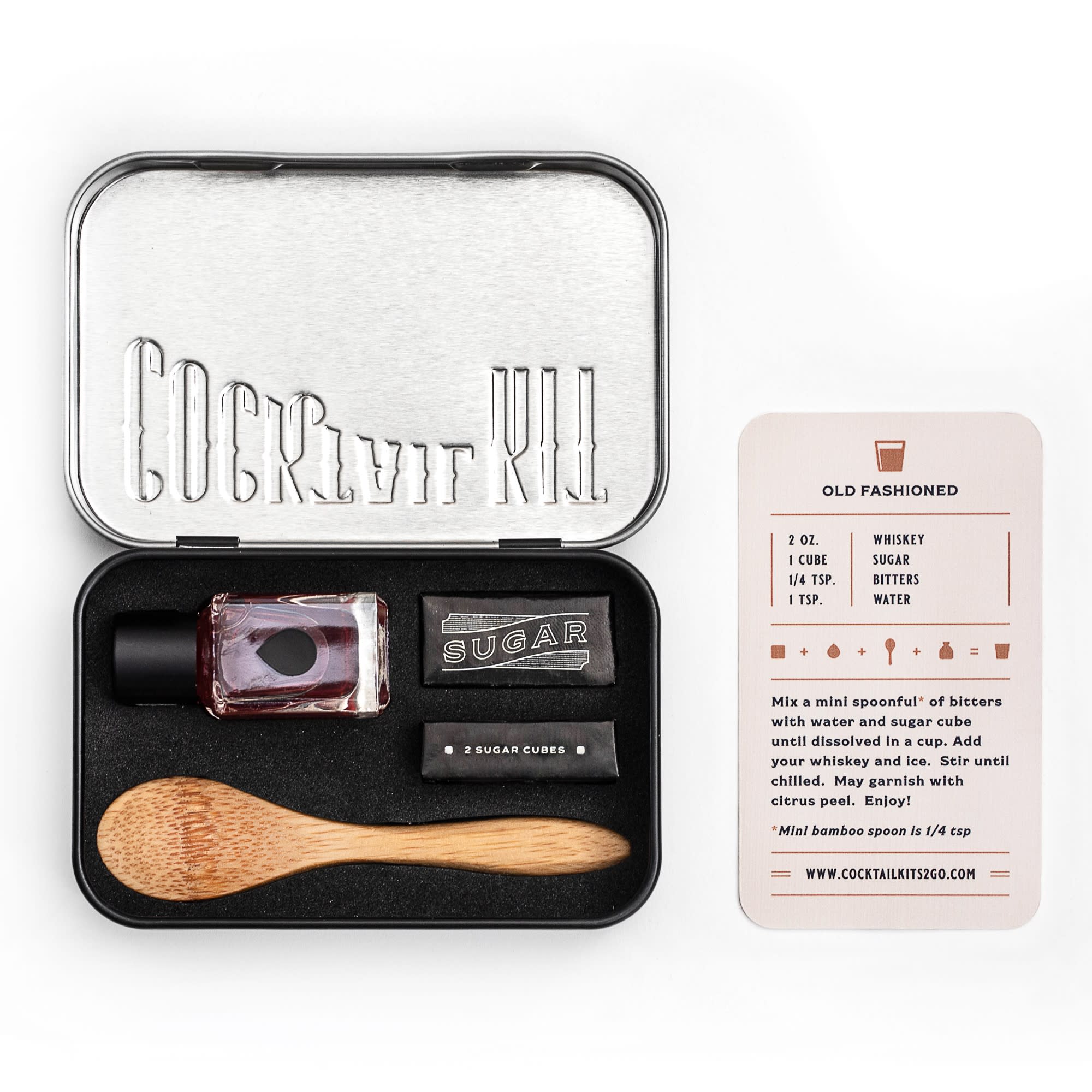 Old Fashioned Cocktail Kit - Premium Whiskey Mixing Set with Bitters, Sugar Cubes & Orange Peel - Perfect for Home Bars, Parties & Gifts for Cocktail Lovers