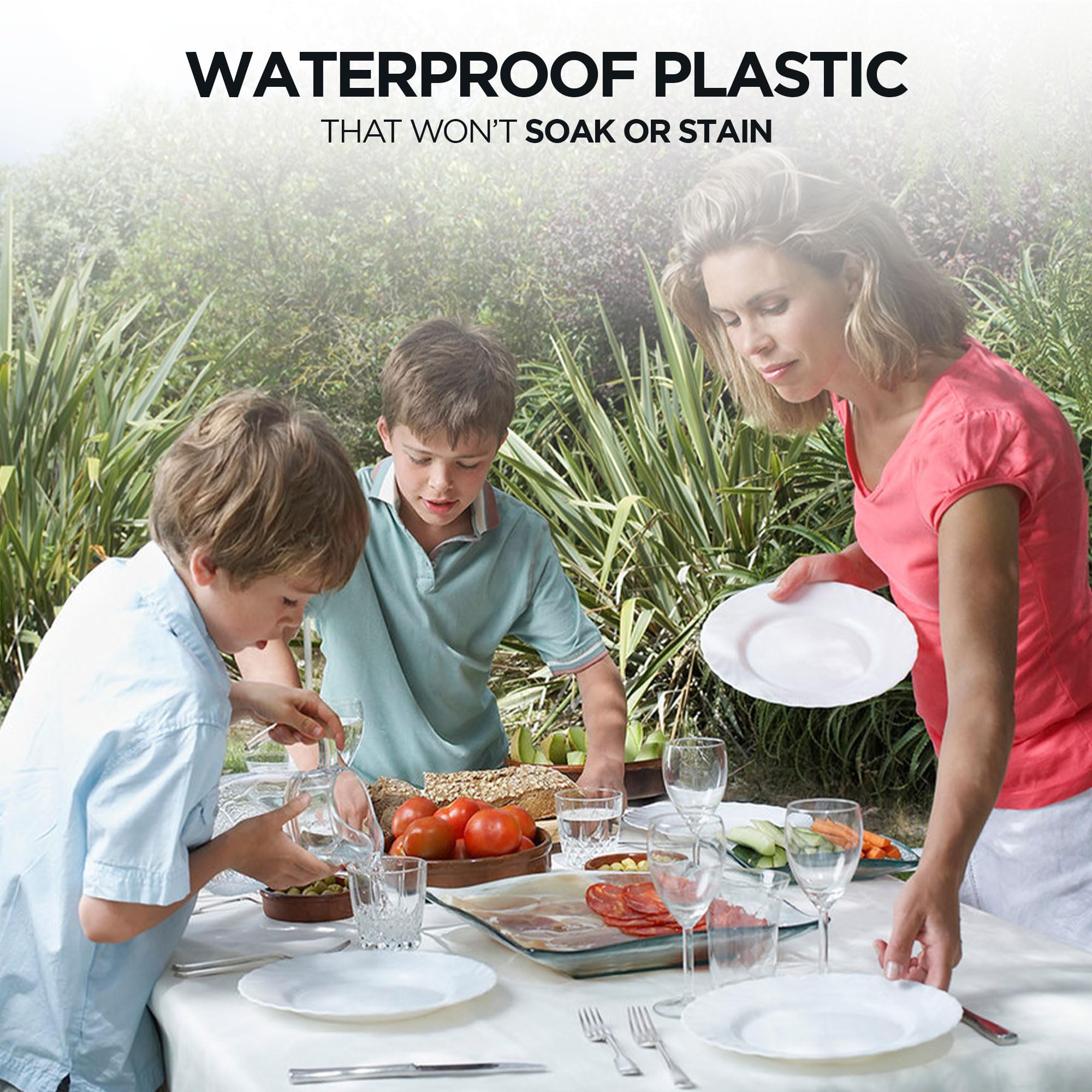 NORZEE 16-Pack Premium Red Disposable Plastic Tablecloth 54x108 Inch - Decorative Rectangle Table Cover for Parties, Picnics, BBQs & Events - Waterproof & Wrinkle-Resistant Plastic Tablecloths for Dining Tables, Banquets & Outdoor Gatherings