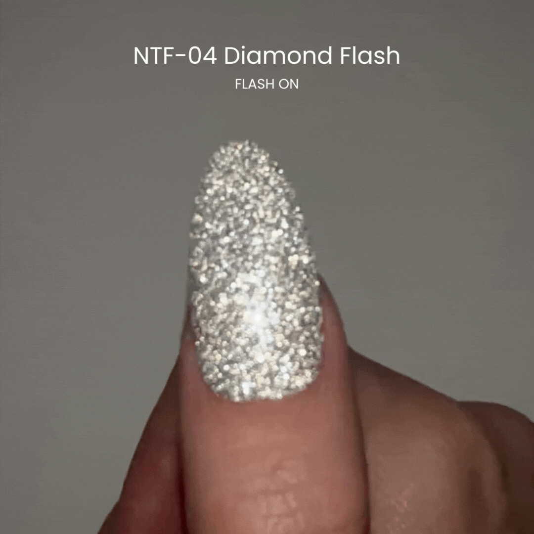 Nail Thoughts NTF 04 Diamond Flash Gel Polish - Long Lasting Shimmery Nail Lacquer for Salon & Home Manicures | Perfect for Parties, Weddings & Special Occasions