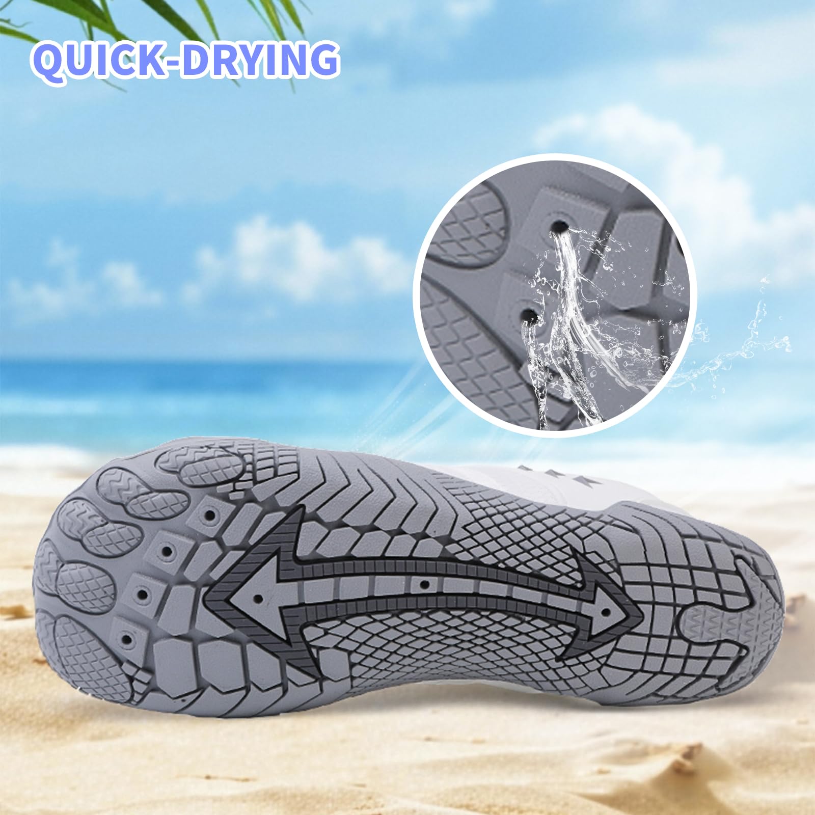 Women's & Men's Quick-Dry Water Shoes - Barefoot Swim Shoes for Beach, Pool, Surf, Yoga & Water Parks | Non-Slip Aqua Shoes for Swimming, Boating & Outdoor Activities