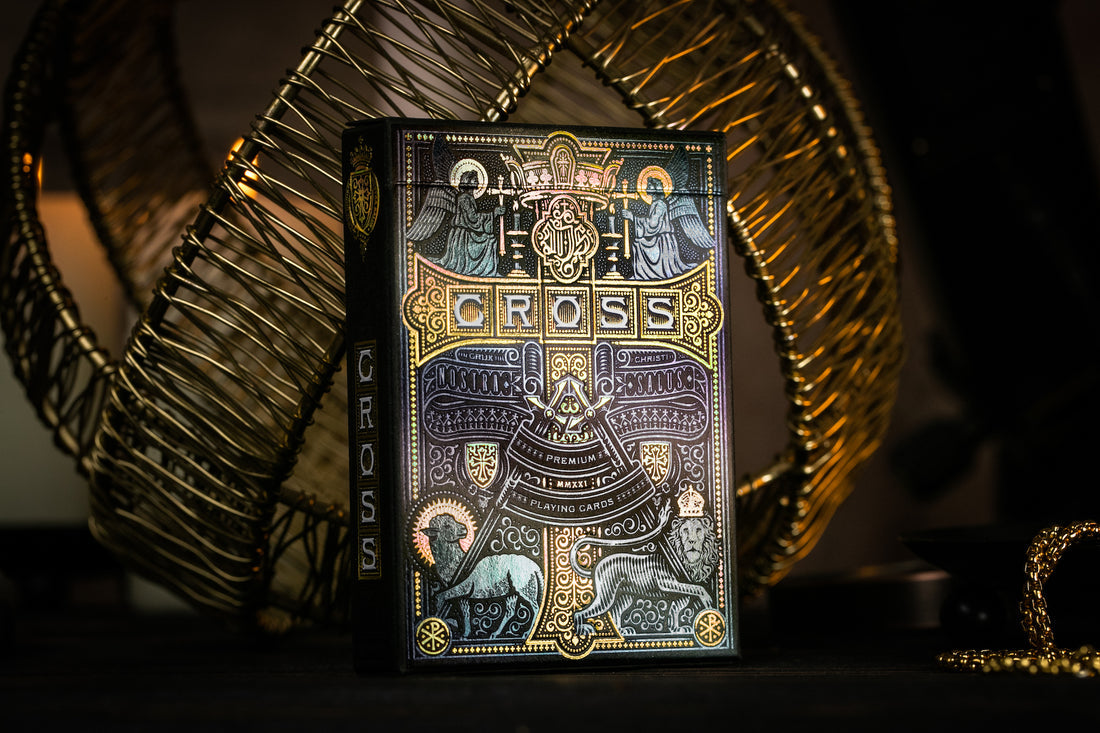 Premium Golden Grace Foiled Edition Cross Playing Cards - Elegant Poker Deck for Magic Tricks, Card Games & Collectibles (Ideal for Parties, Gifts & Cardistry)