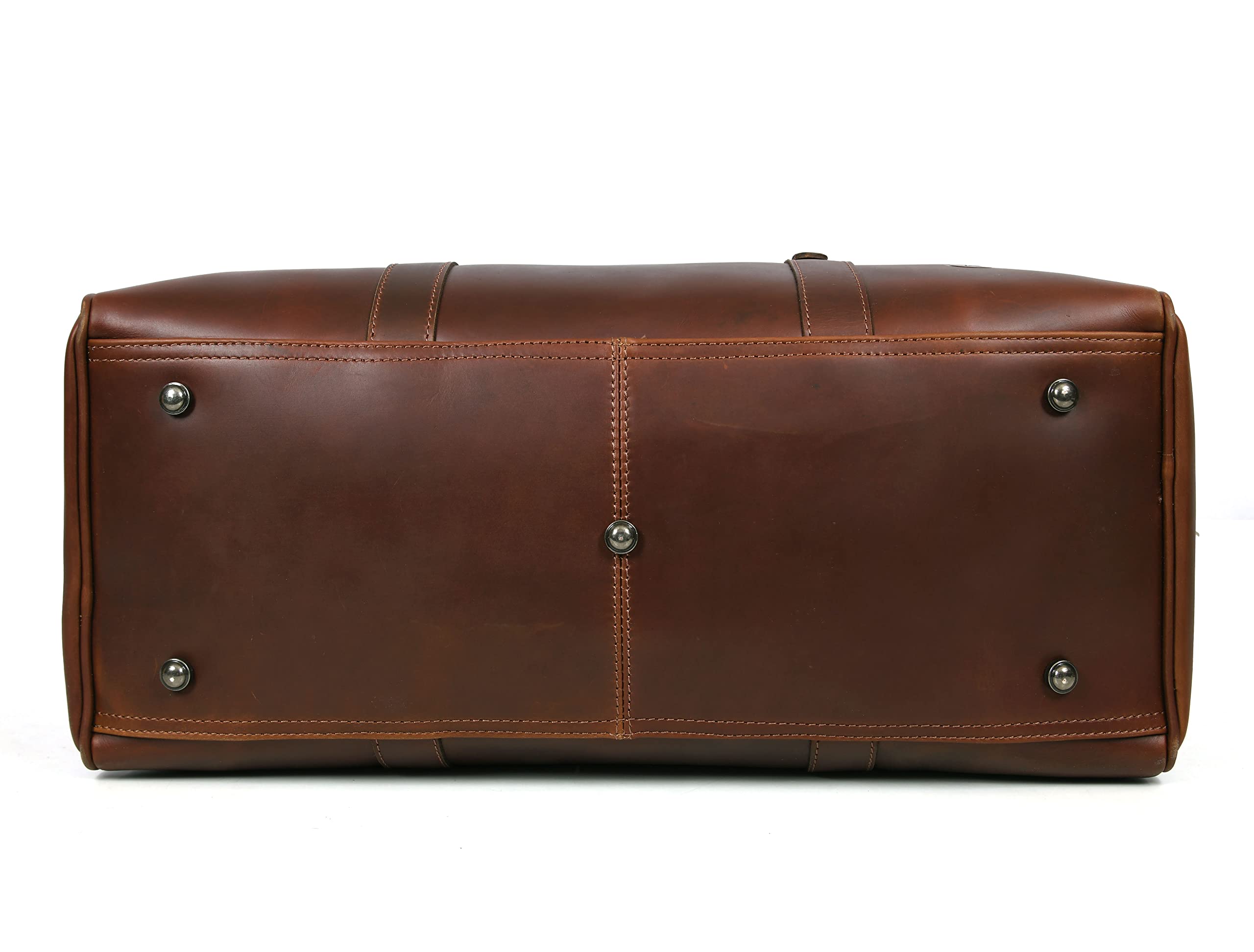 Premium Genuine Leather Travel Duffel Bag - Waterproof Gym & Sports Weekender Bag - Airplane Approved Carry-On Luggage - Perfect Father's Day Gift for Men by Aaron Leather Goods - Ideal for Business Trips, Gym Workouts & Weekend Getaways