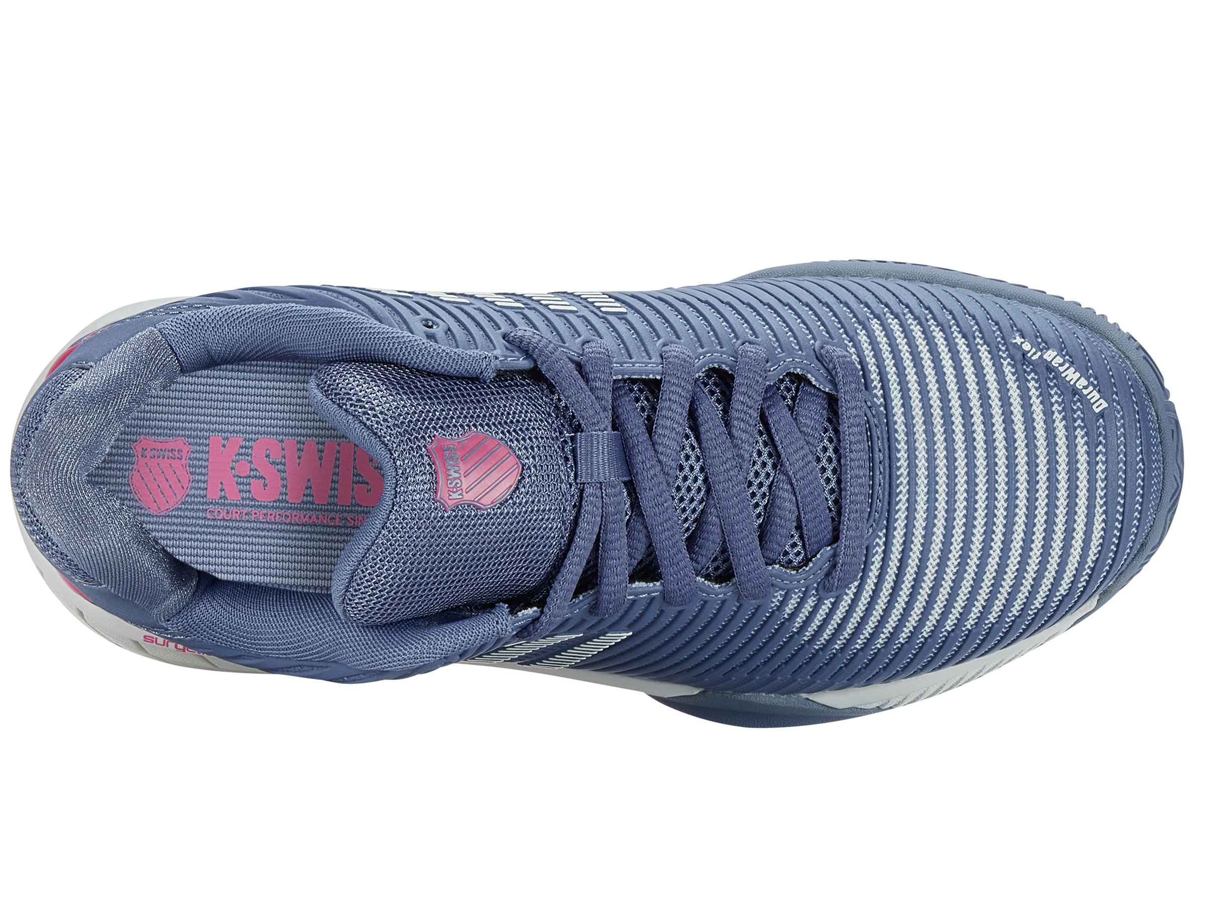 Hypercourt Express 2 Clay Tennis Shoes for Women - Infinity/Blue Blush/Carmine Rose | Lightweight & Durable Court Shoes for Clay Courts | Perfect for Competitive Matches & Training Sessions