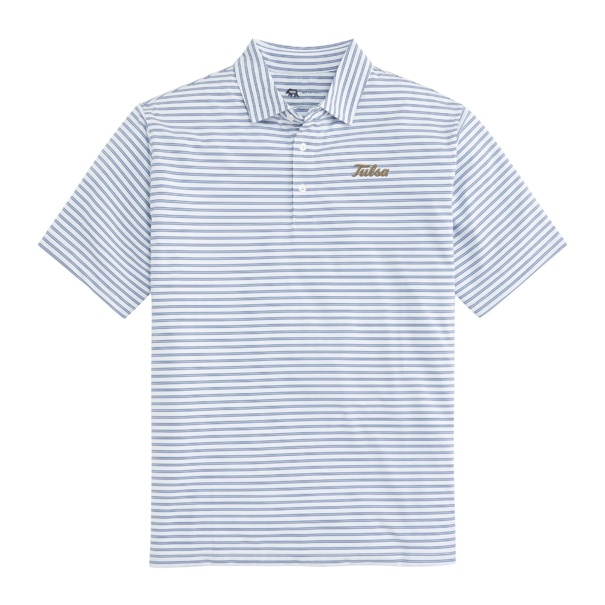 Wedge Stripe Tulsa Performance Polo Shirt for Men - Breathable Moisture-Wicking Golf & Casual Wear