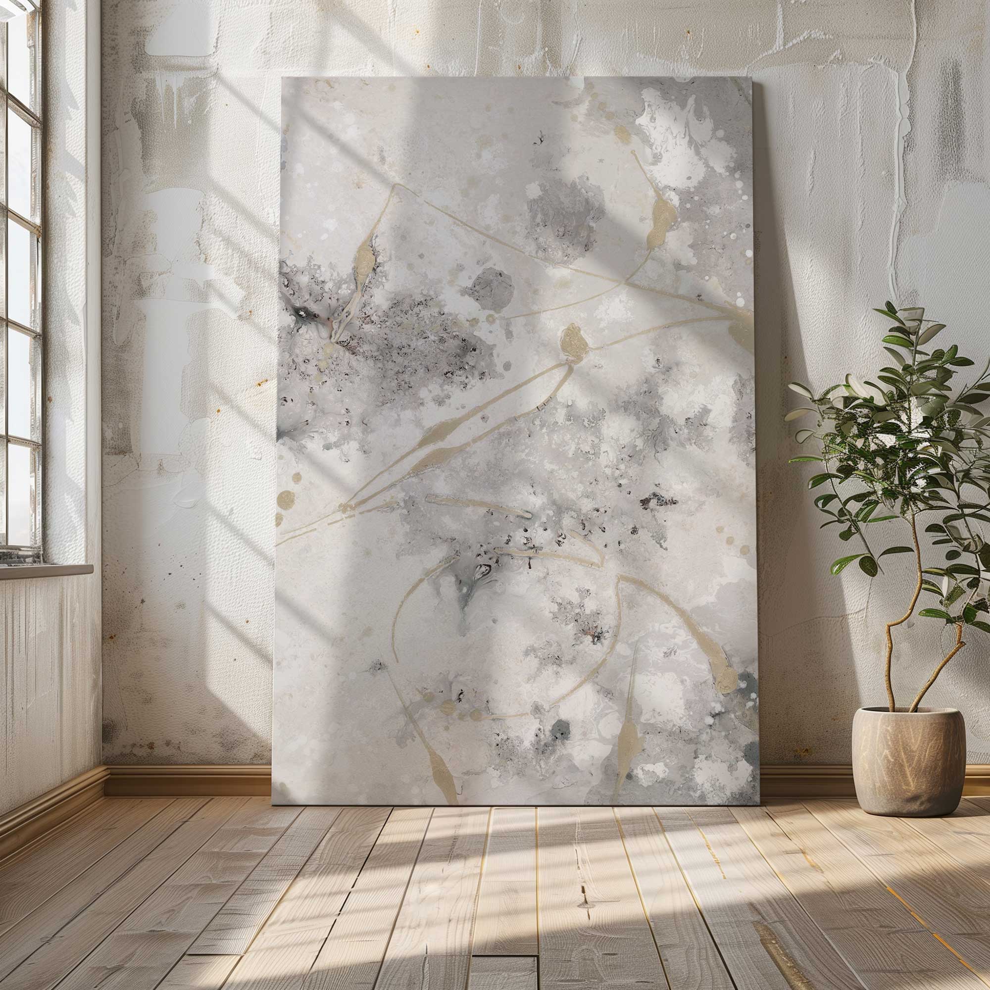 Gilded Whispers v2 - Large Modern Canvas Wall Art Print - Elegant Home Decor for Living Room, Bedroom & Office