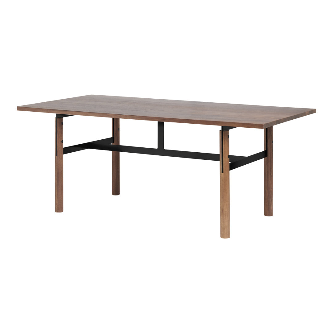 Modern Wooden Beam Dining Table - Rustic Farmhouse Style for Kitchen & Dining Room - Perfect for Family Gatherings & Dinner Parties