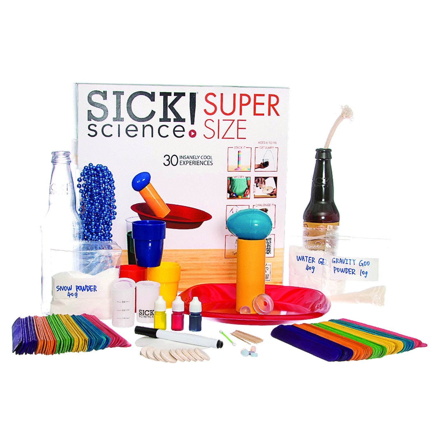 Be Amazing! Toys BAT6610 Sick Science! Super Size Science Kit - 30 Fun STEM Experiments for Kids | Perfect for Home, Classroom & Science Fair Projects