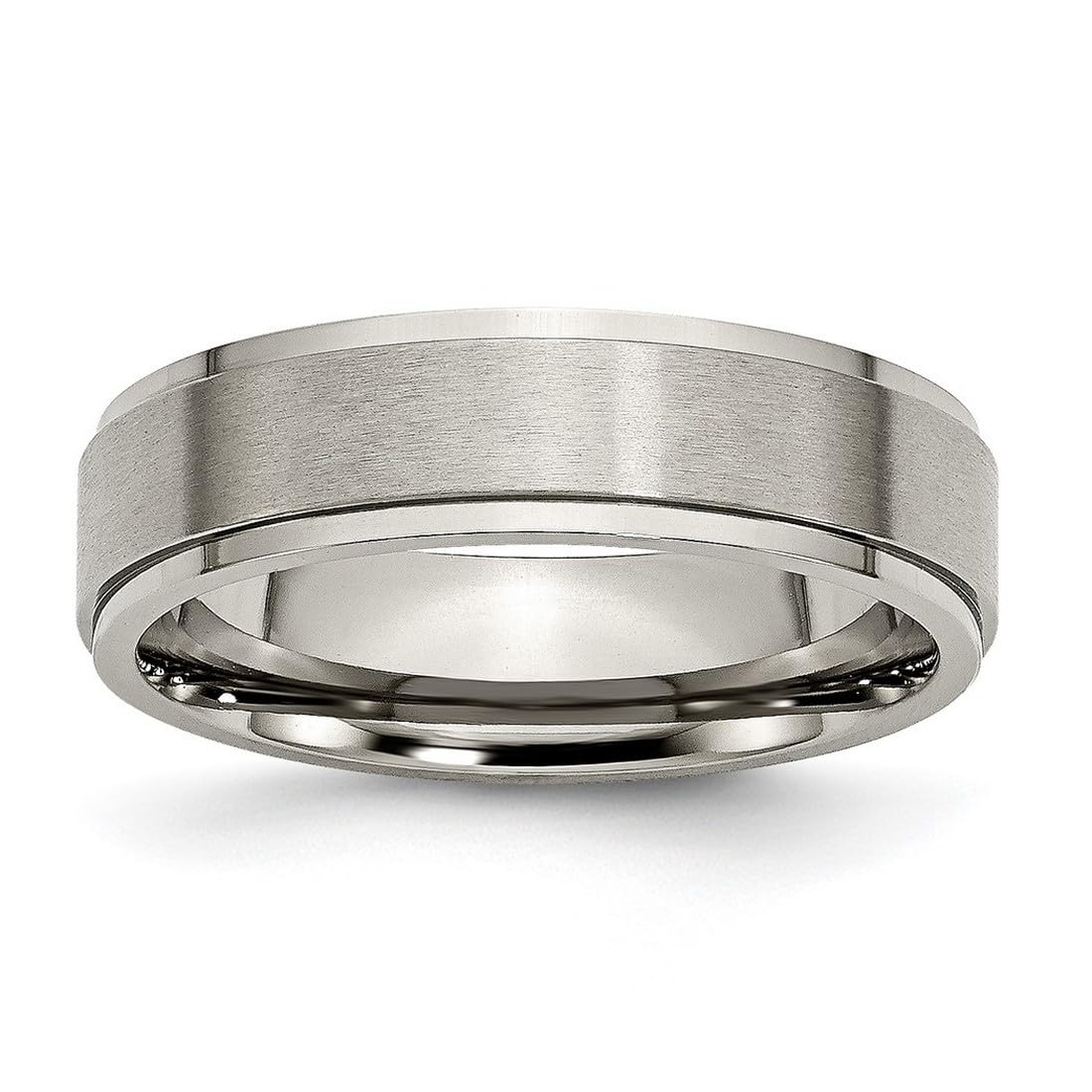 Titanium Band Ring for Women & Men - Brushed & Polished Edge for Daily Wear