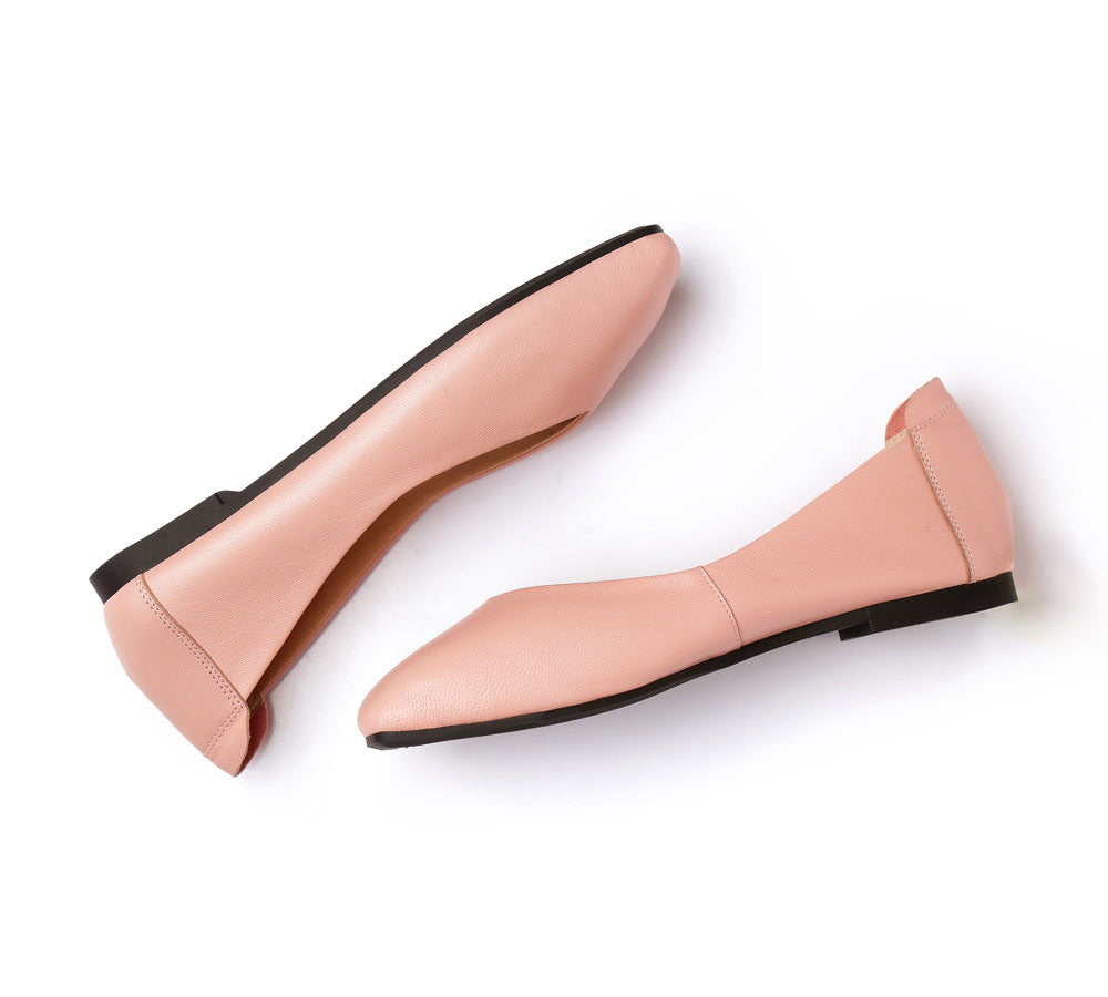 TARRAMARRA® Women's Genuine Leather Square Toe Ballet Flats - Linda | Comfortable Slip-On Shoes for Work, Office & Casual Wear