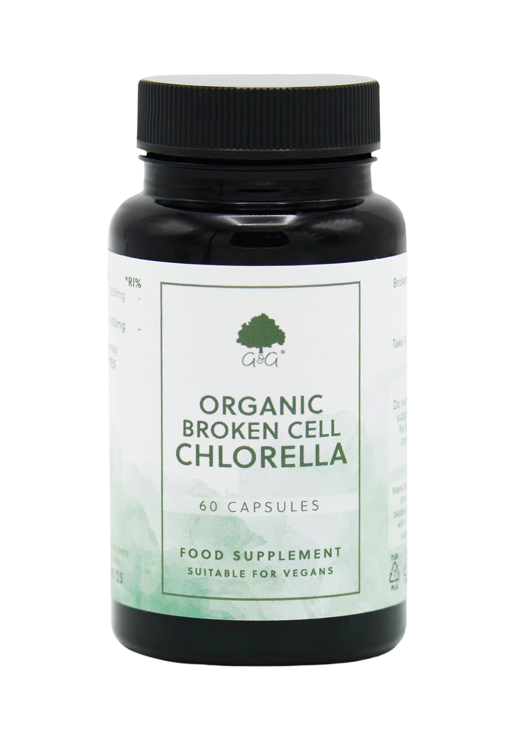 Organic Broken Cell Chlorella Supplement - 1200mg per Serving (60 Vegan Capsules) | High Potency Algae Superfood for Detox & Immunity Boost | Perfect for Daily Wellness & Cleanse Routines