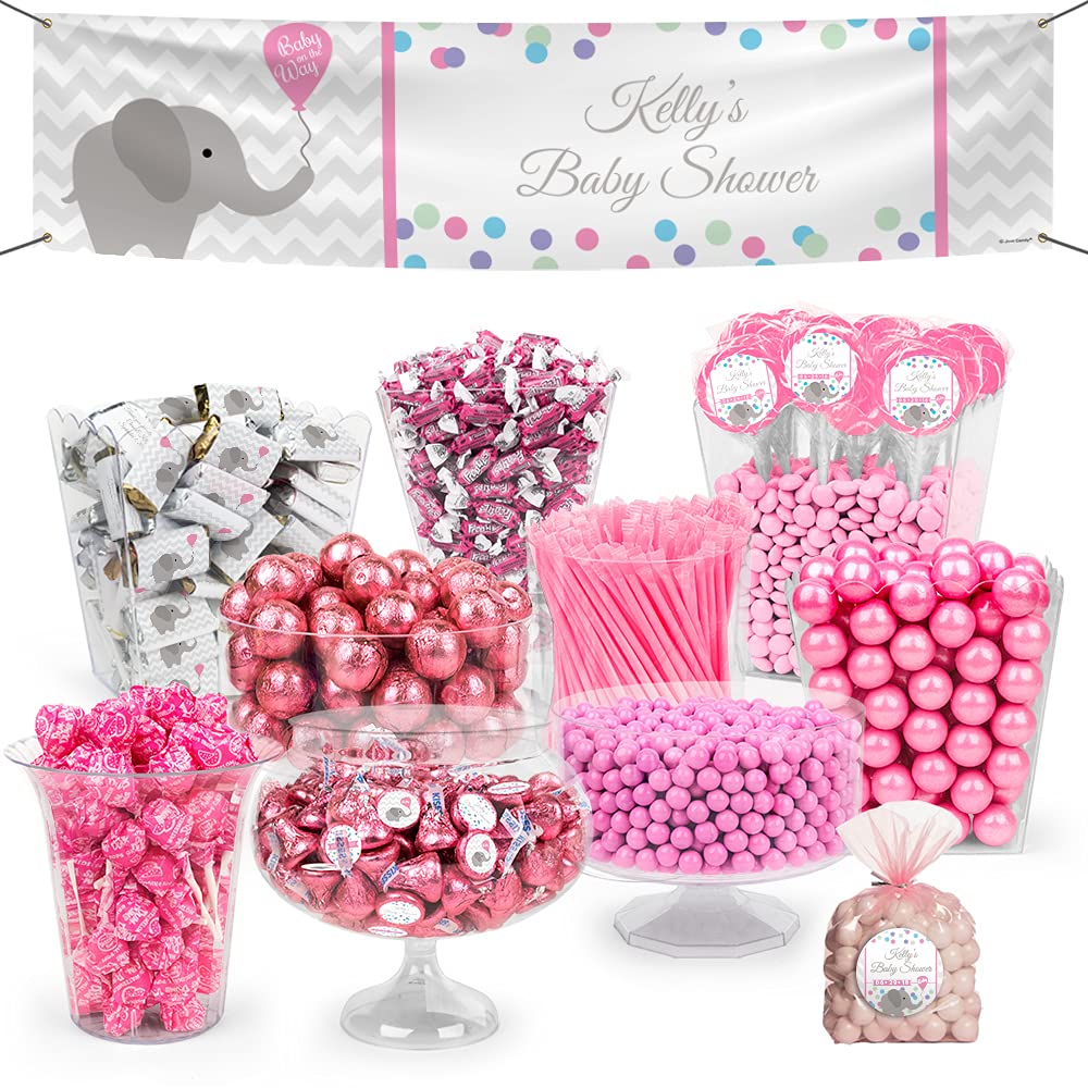 14lb Pink Elephant Baby Shower Candy Buffet Set - Bulk Candy for 24-36 Guests | Gender Reveal, Birthday Party & Bridal Shower Decorations