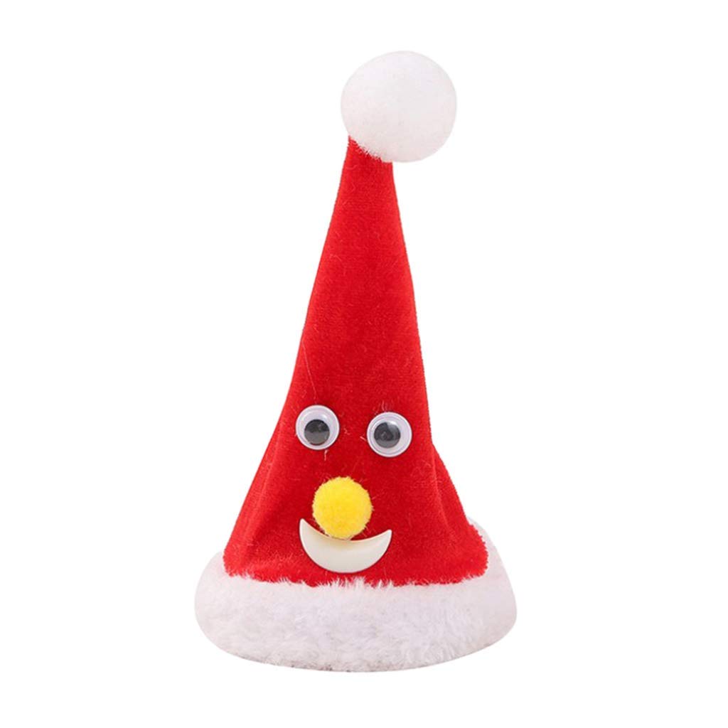 Backbayia Singing and Dancing Santa Hat - Electric Christmas Tree Hat with Music, Fun Holiday Toy Gift for Kids & Adults (Red) - Perfect for Xmas Parties, Family Gatherings & Festive Decorations