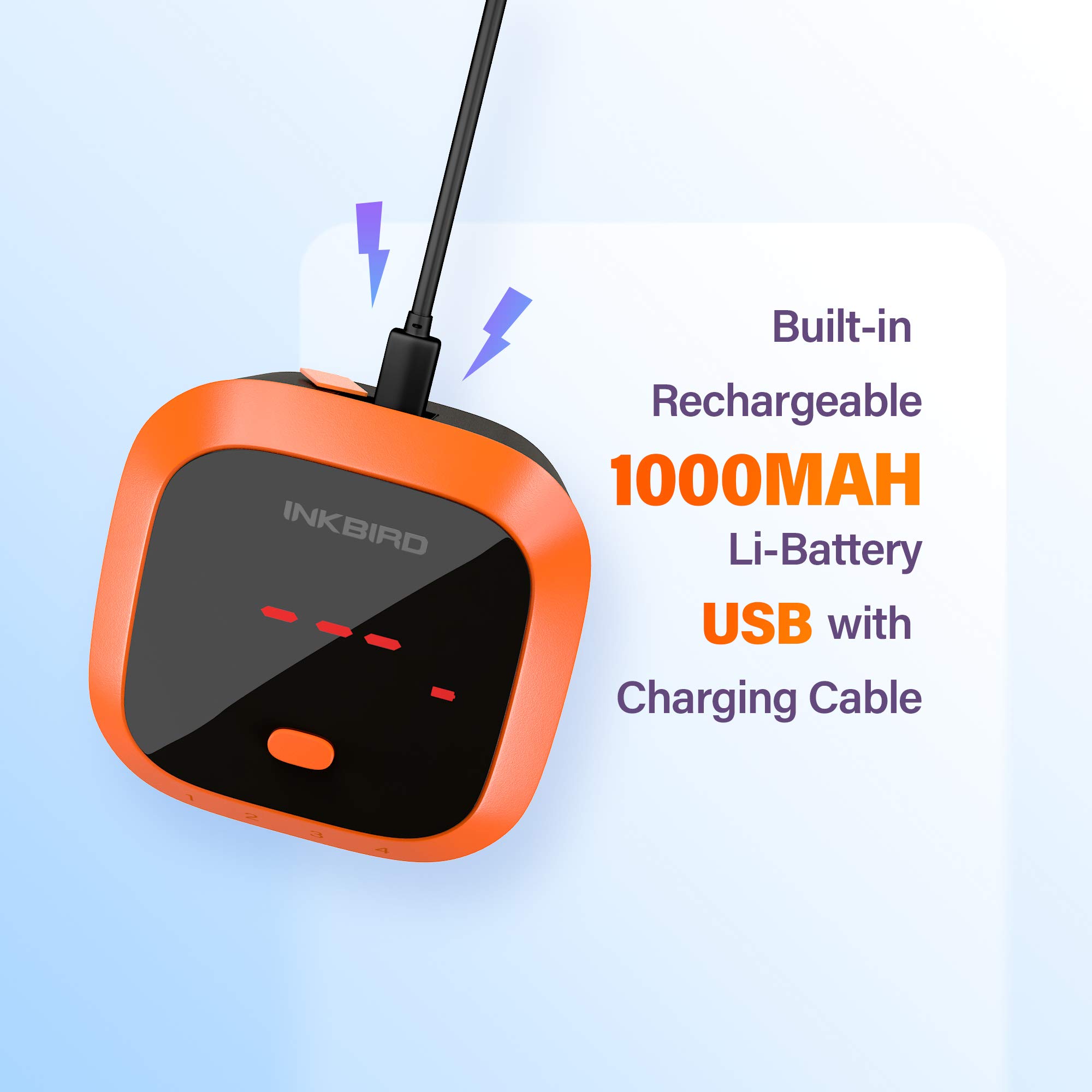 Inkbird IBT-4XC 150FT Waterproof Bluetooth Meat Thermometer with 4 Probes, Magnet, Timer & Alarm | Wireless Digital BBQ Grill Thermometer for Cooking, Smoking, Grilling | Perfect for Kitchen, Oven, Smoker & Outdoor BBQ Parties