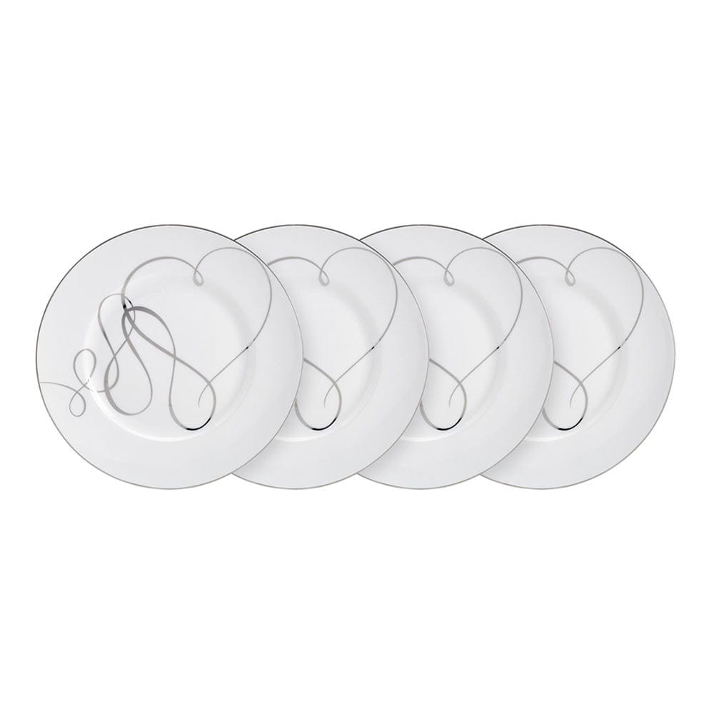 Love Story Set of 4 Salad Plates - Elegant Dinnerware for Romantic Dinners, Anniversaries & Special Occasions | Perfect for Couples, Weddings & Valentine's Day Gifts