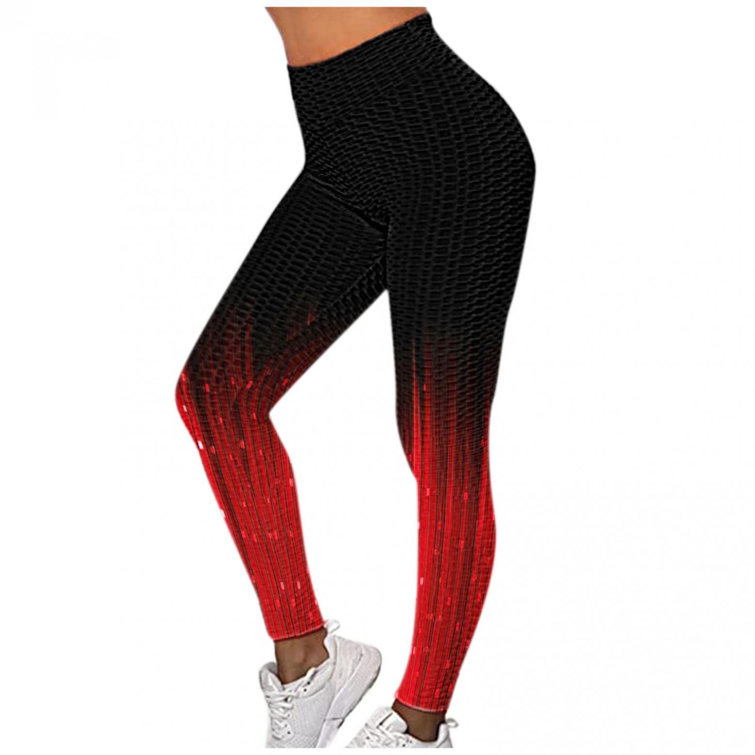 High Waisted Tummy Control Yoga Leggings for Women - Butt Lifting Workout Pants, Black Compression Fitness Pants for Running, Gym & Lounge Wear