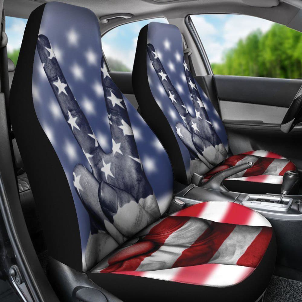 American Flag Car Seat Covers - Patriotic USA Design for Front & Back Seats - Durable & Comfortable for Trucks, SUVs, Sedans - Perfect for 4th of July, Veterans Day & Road Trips