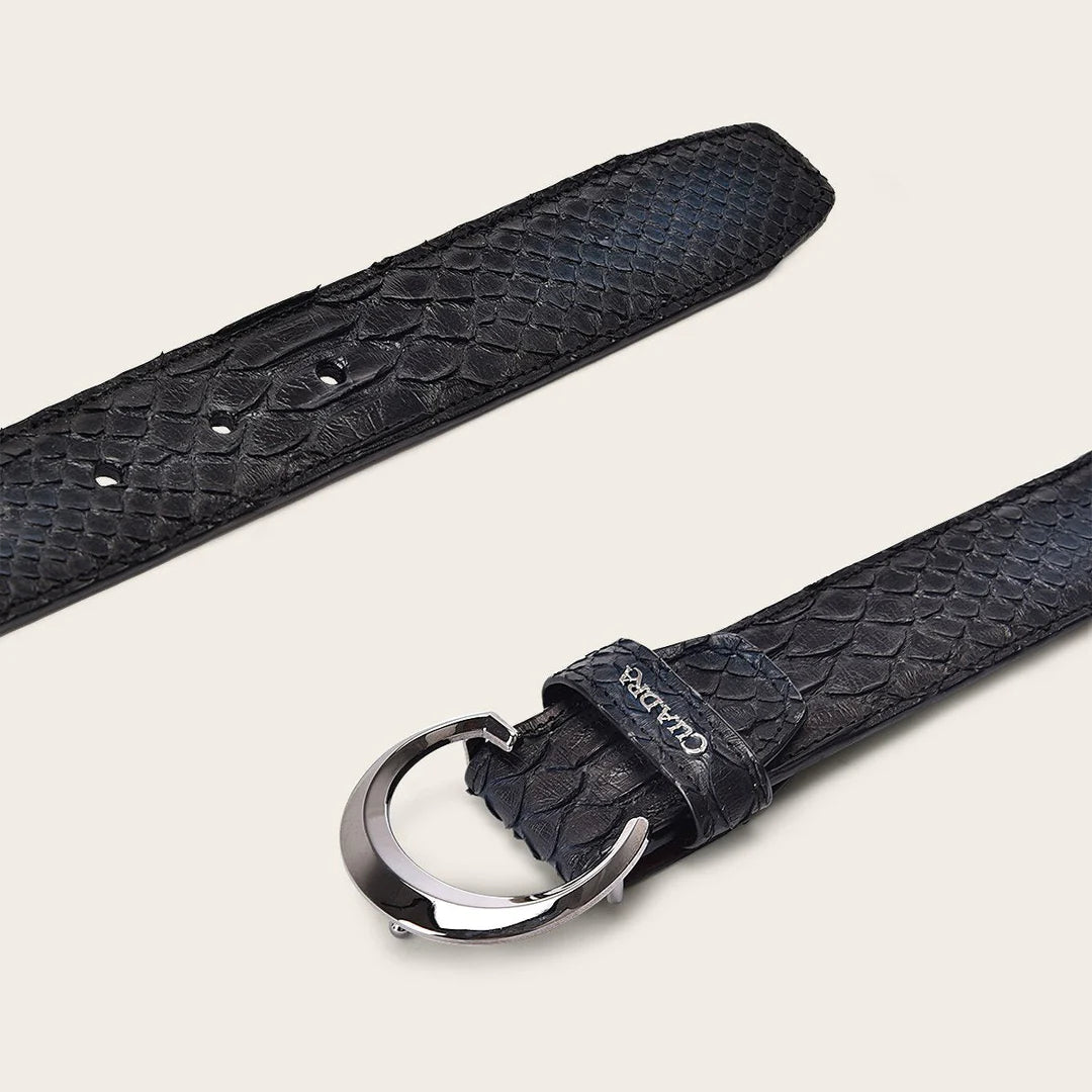 CS381PH Men's Cuadra Blue Casual Fashion Python Skin Belt - Stylish Accessory for Jeans, Dress Pants & Business Attire
