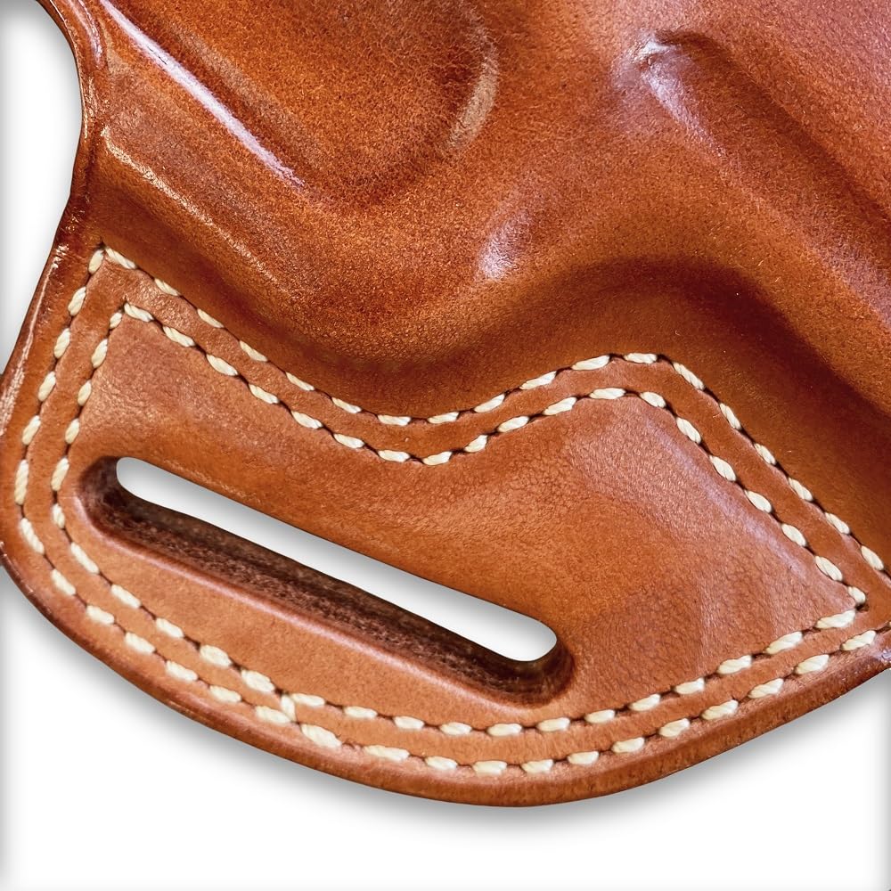 Premium Leather OWB Pancake Holster Open Top for EAA Witness Polymer Carry 9mm 3.6