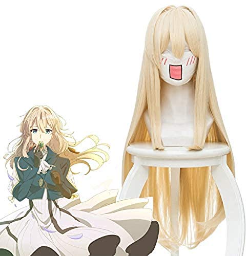 Violet Eternal Garden Viorite Low Ponytail Long Straight Anime Cosplay Wig for Halloween, Cosplay, and Costume Parties - Synthetic Hair for Women and Girls