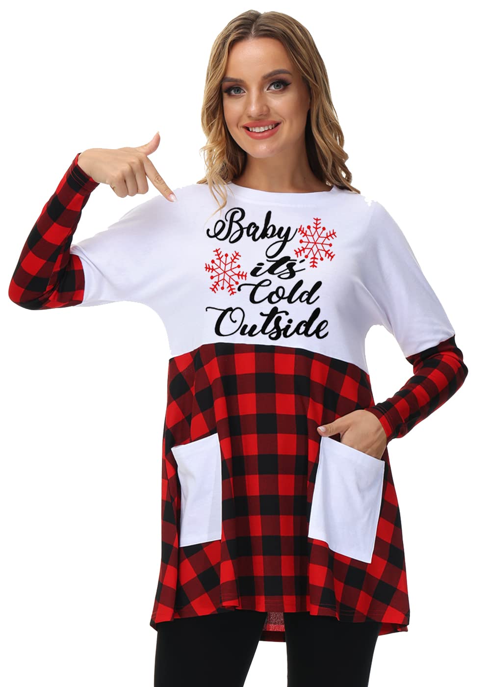 Deerose Women's Mardi Gras Shirt - Long Sleeve Funny Plaid St. Patrick's Day Top for Party, Pub Crawl & Festive Celebrations