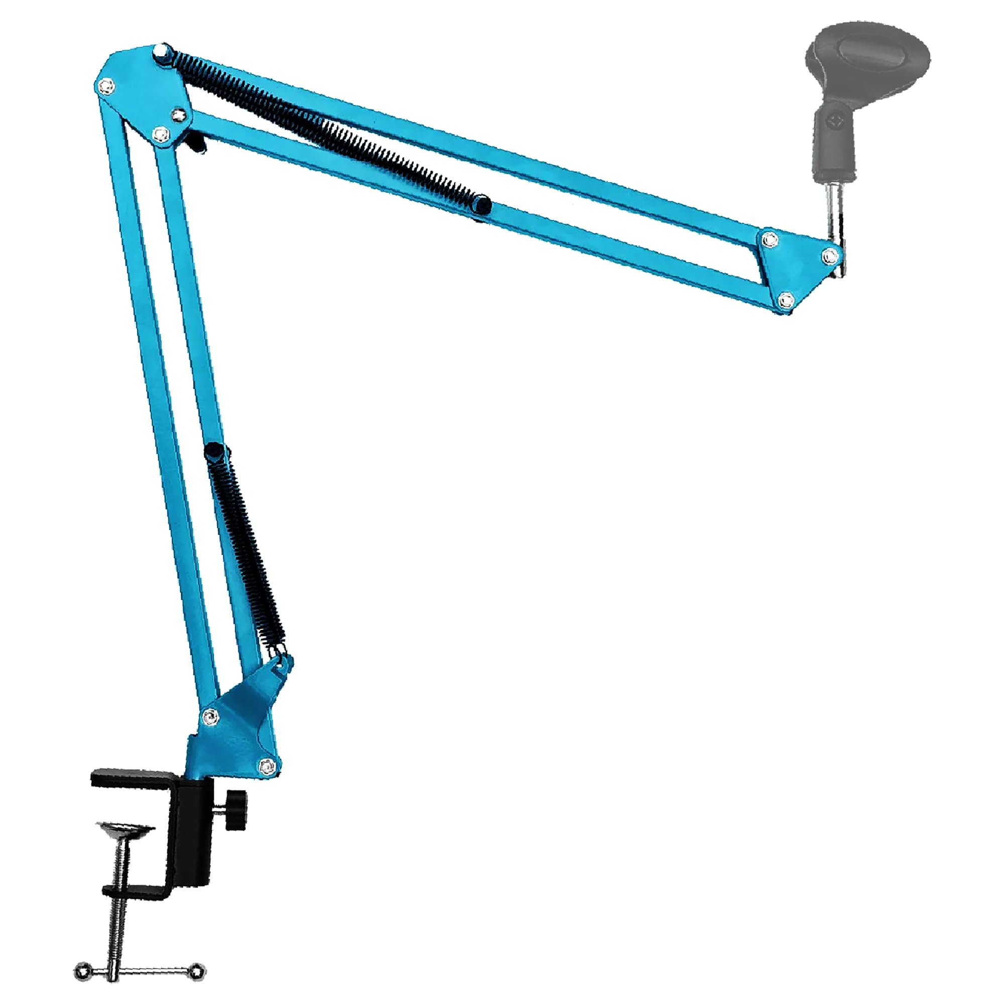 5 Core Adjustable Boom Microphone Stand - Heavy Duty Desk Mount Mic Arm for Condenser & Dynamic Mics (MS ARM BLU) - Perfect for Podcasting, Streaming & Voice Recording