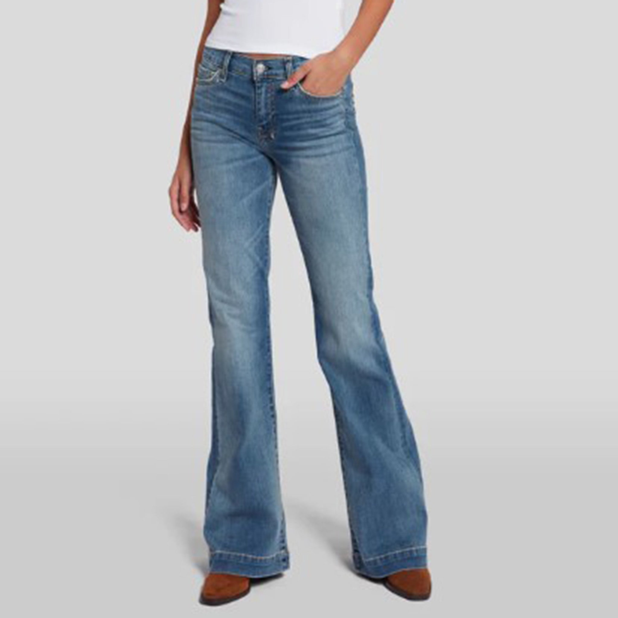 7 For All Mankind Women's DLU Tailorless DOJO Skinny Jeans - High Waist Stretch Denim Pants for Casual Wear & Night Out