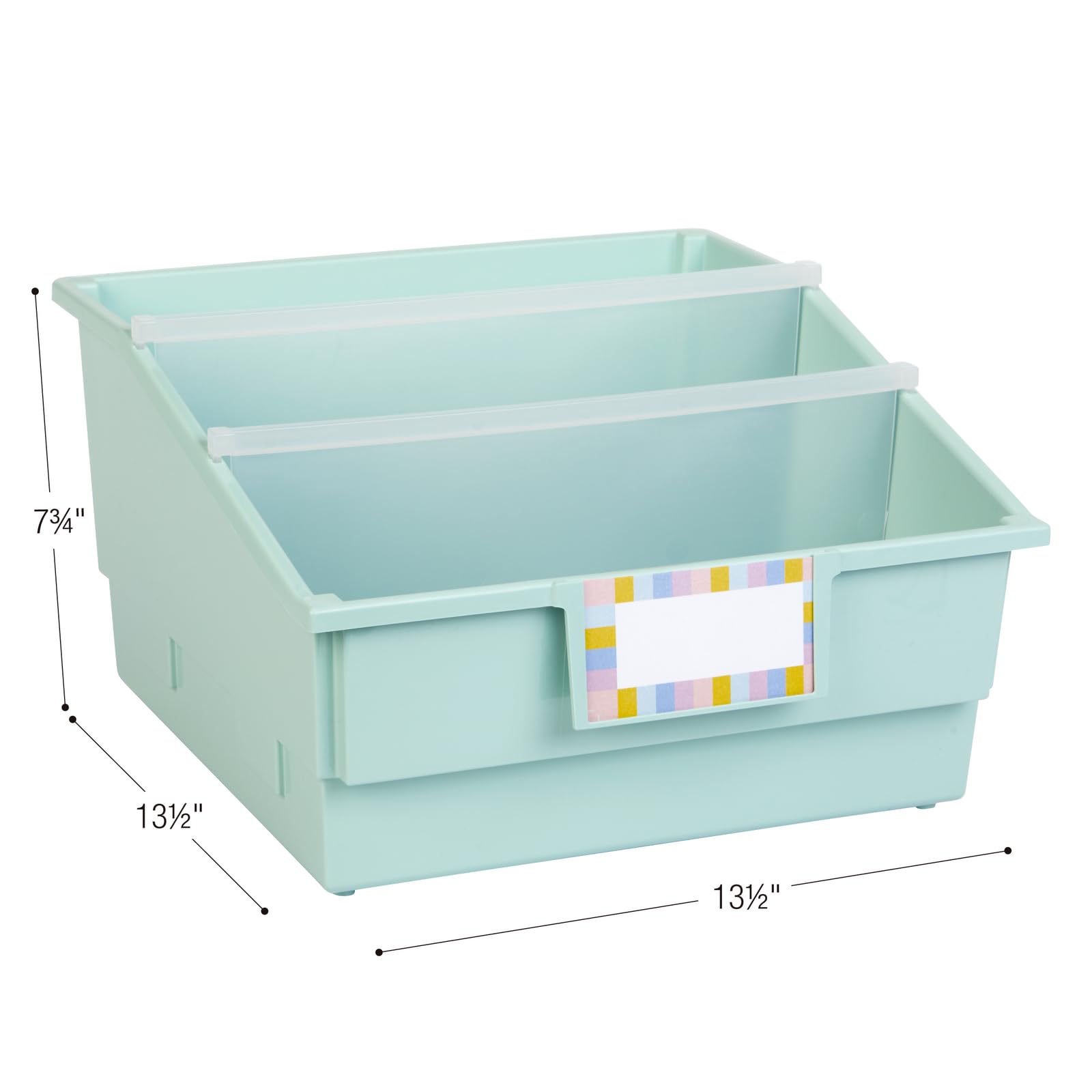Really Good Stuff Picture Book Classroom Library Bins with Dividers - 6 Pack - Mint Green | Durable Book Storage for Teachers | Perfect for Classroom Organization, Homeschooling & Kids' Reading Corners